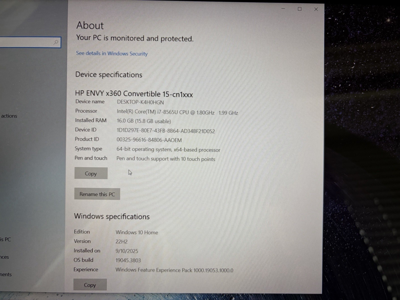 HP Envy x360 15.6″ Intel Core i7 8th Gen 8565u 16GB RAM 512GB SSD NVIDIA Graphic