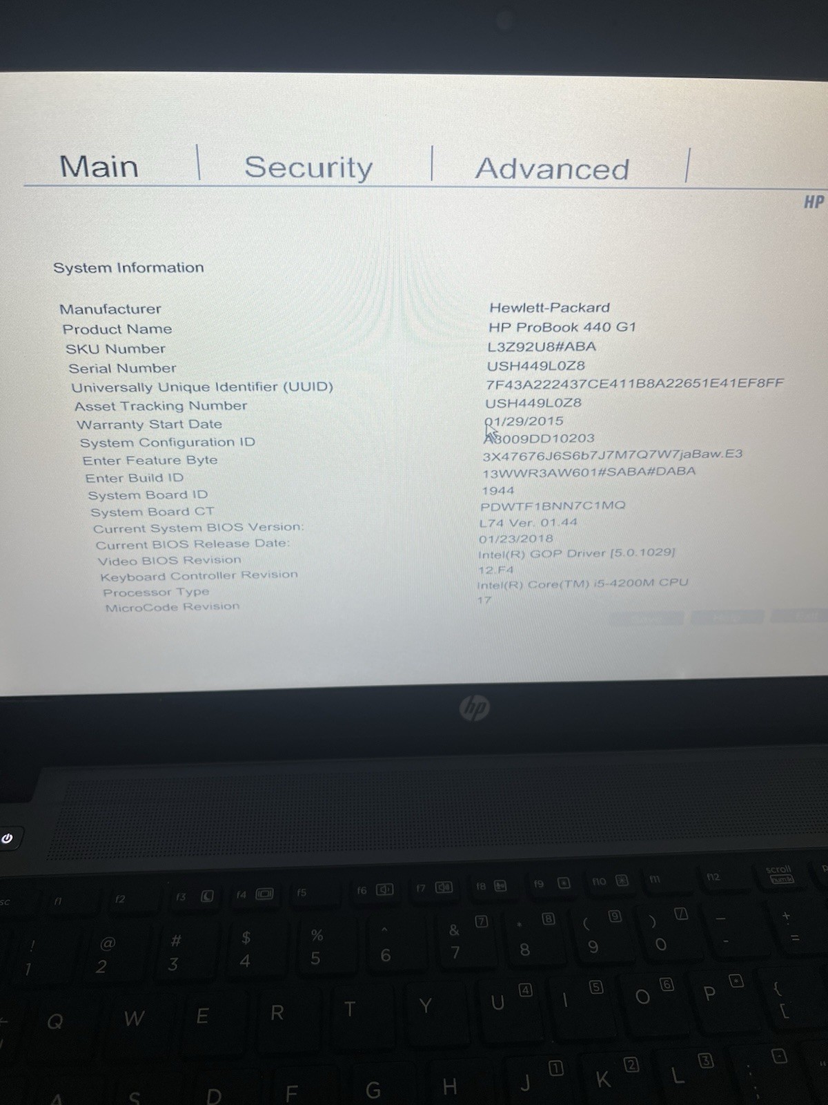 HP ProBook 440 G1 Intel Core i5 With Battery UNTESTED No HDD