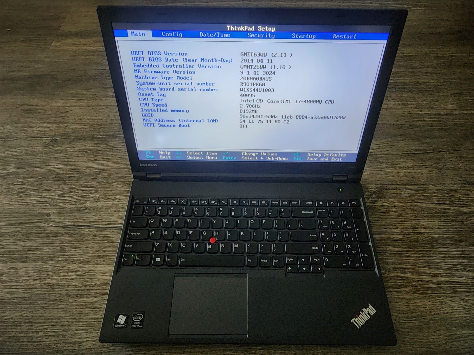 LENOVO ThinkPad W540 LAPTOP/NOTEBOOK PC INTEL CORE i7-4800MQ CPU 8GB RAM DVD