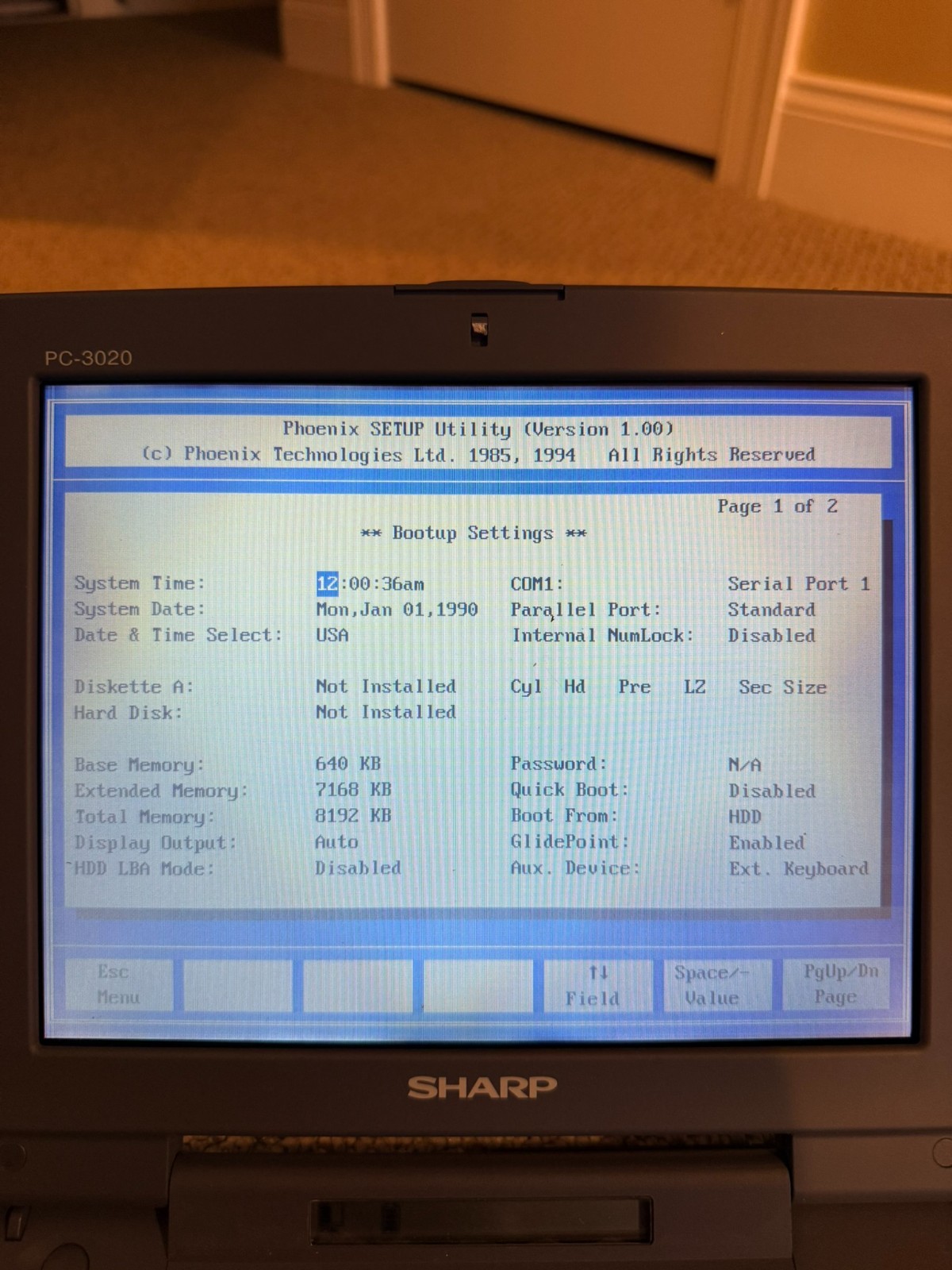 Vintage Sharp PC 3020 Notebook computer Sample one of a kind
