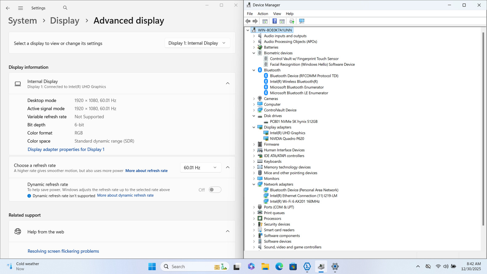 Dell Precision 3551 15″ FHD I5-10400H 512GB SSD 16GB W11P Quadro P620 *READ*