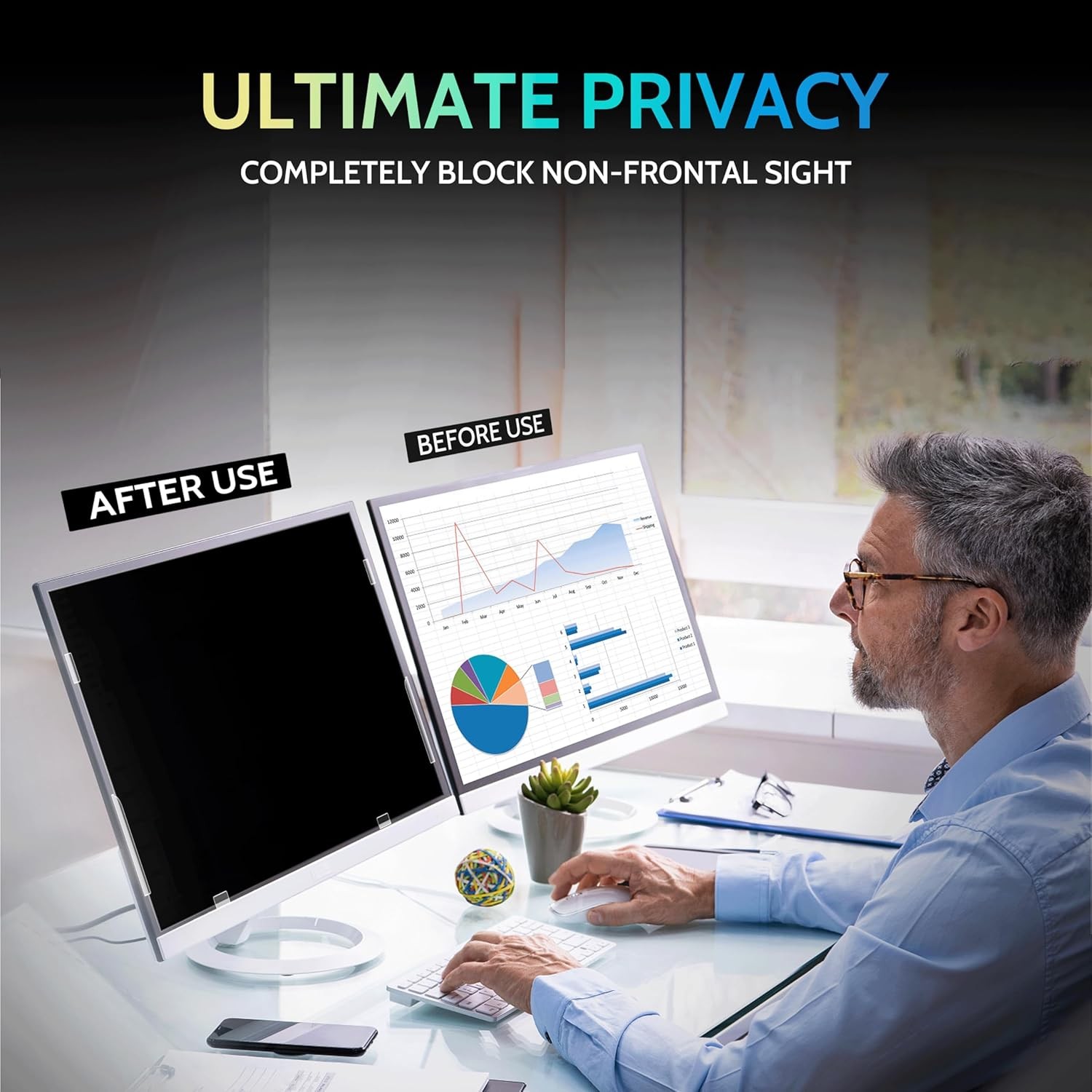 24 Inch Privacy Screen for Computer Monitor 16:9 Aspect Ratio, Eye Protection