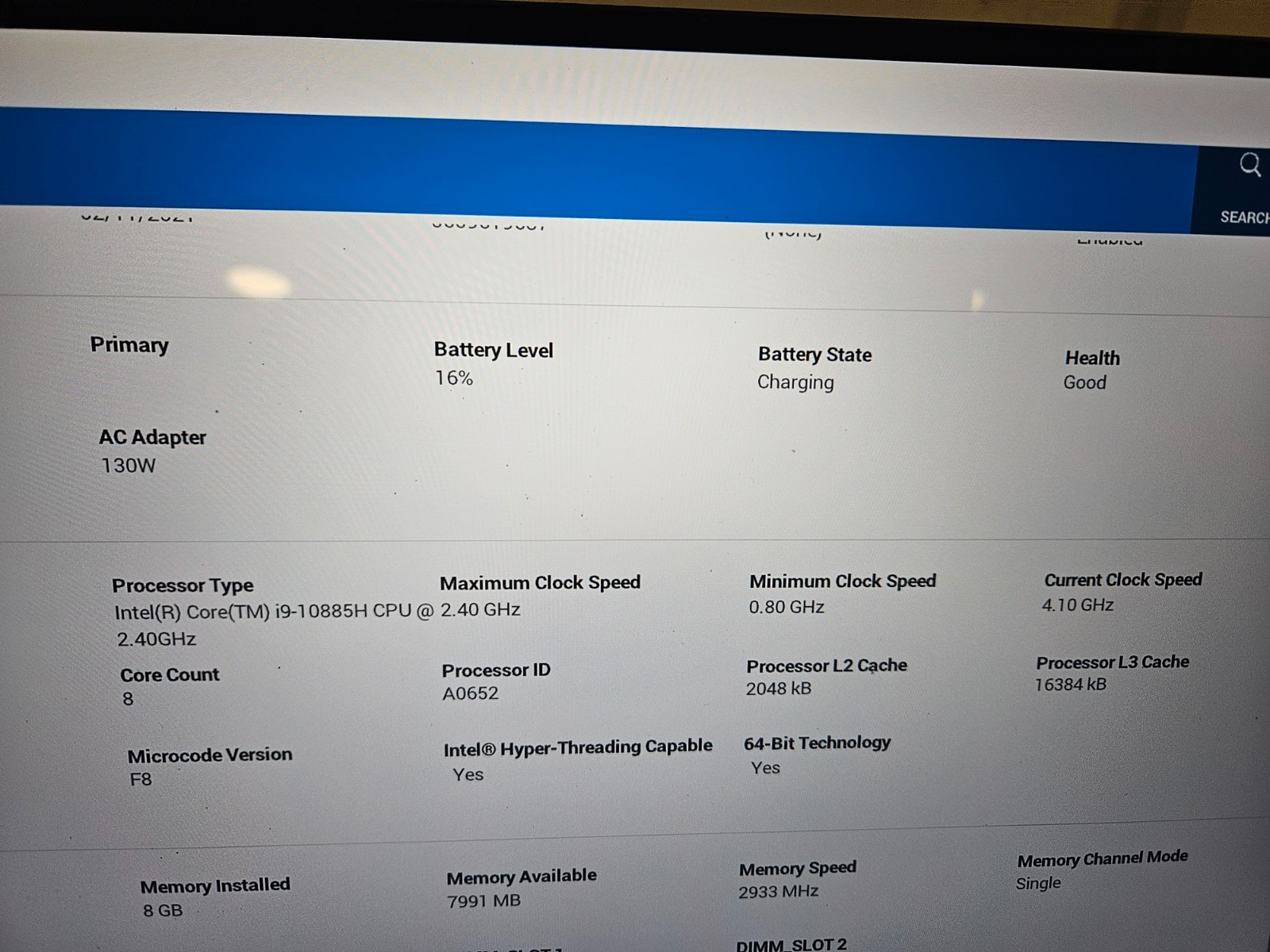 Dell XPS 17 9700 Intel Core i9-10885H 8GB RAM GeForce RTX 2060 MaxQ PARTS/REPAIR