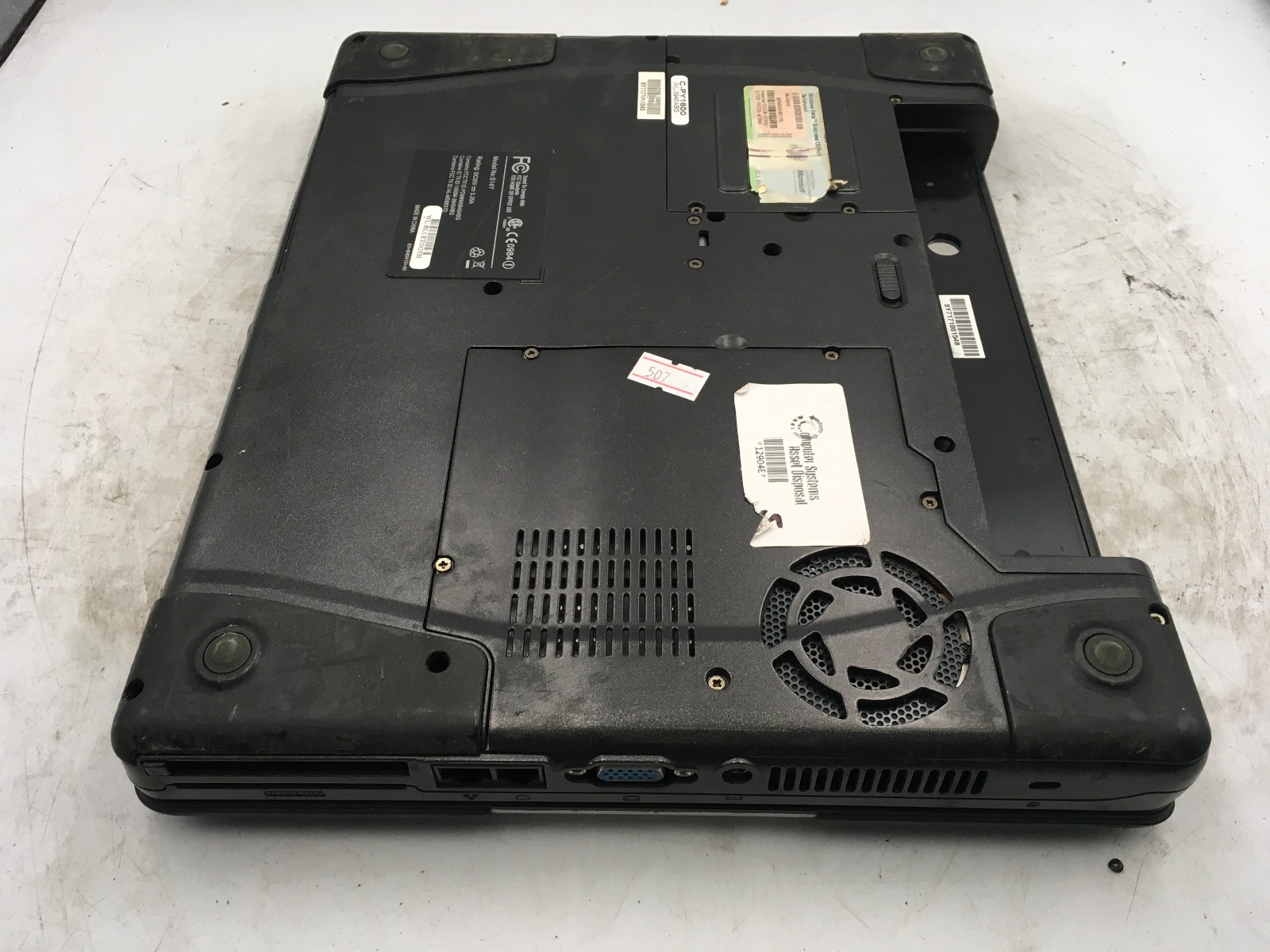 DURABOOK S14Y NOTEBOOK -BOOTS TO BIOS- INTEL CORE 2 DUO T2050 – 1GB RAM -READ-BB