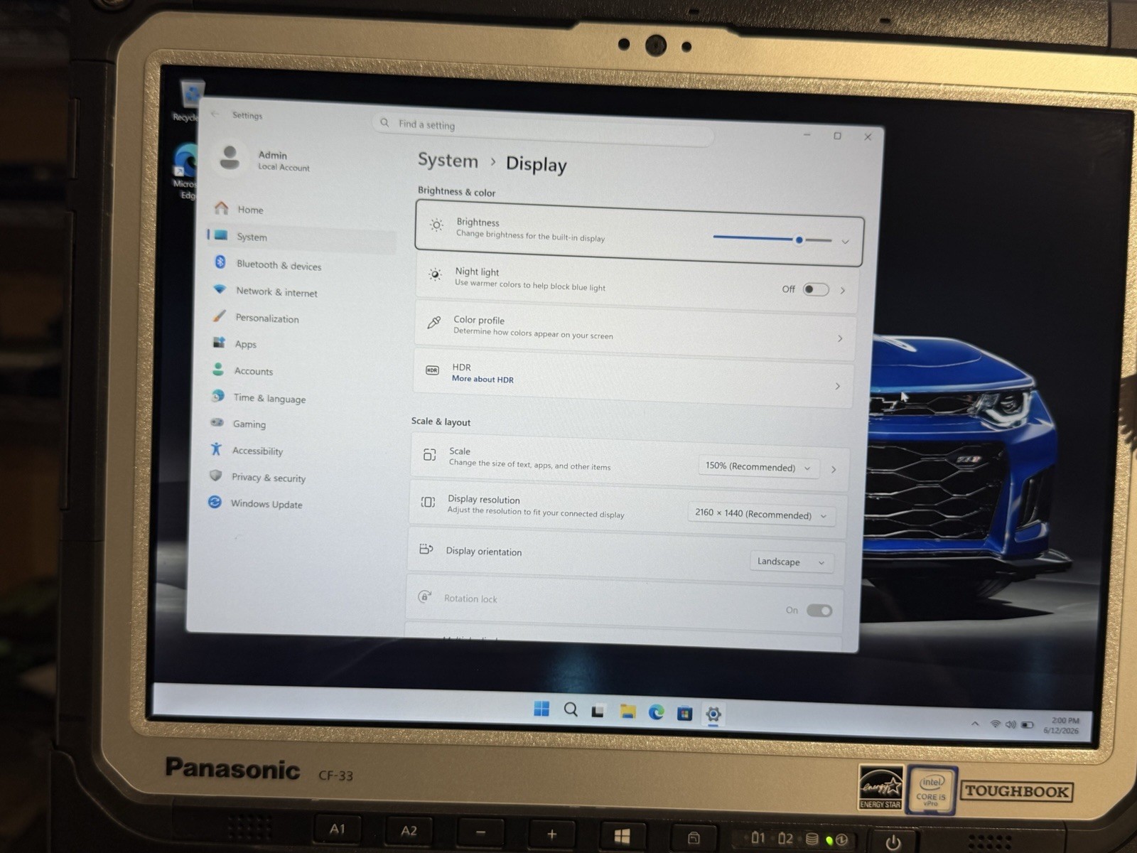 Panasonic ToughBook CF-33 i5-6300U 8GB Ram 256 SSD Win11 Pro. Touchscreen