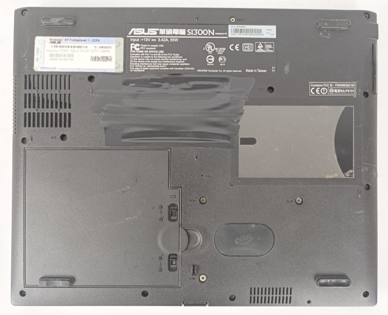 Asus S1300N Notebook PC Pentium M 1500mhz 120mb ram 40gb HDD Firewire Windows Xp