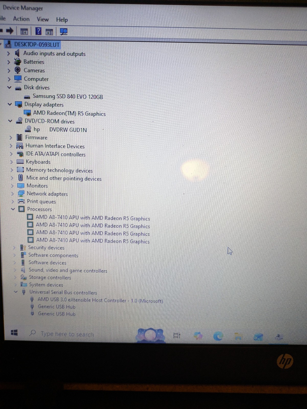 HP 15-1387wm 15.6″ Touchscreen /AMD A8-7410@2.20GHz/4GB/120GB SSD/Win 10/Wifi