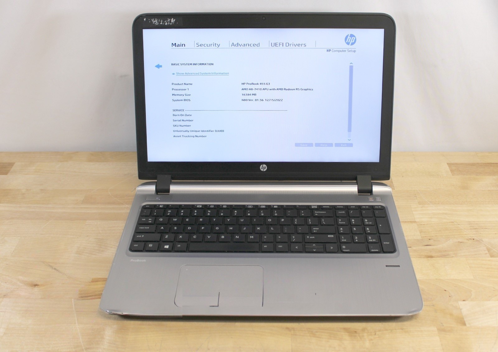 HP ProBook 455 G3 AMD A8-7410 2.20GHz 16GB RAM No Drive Grade B