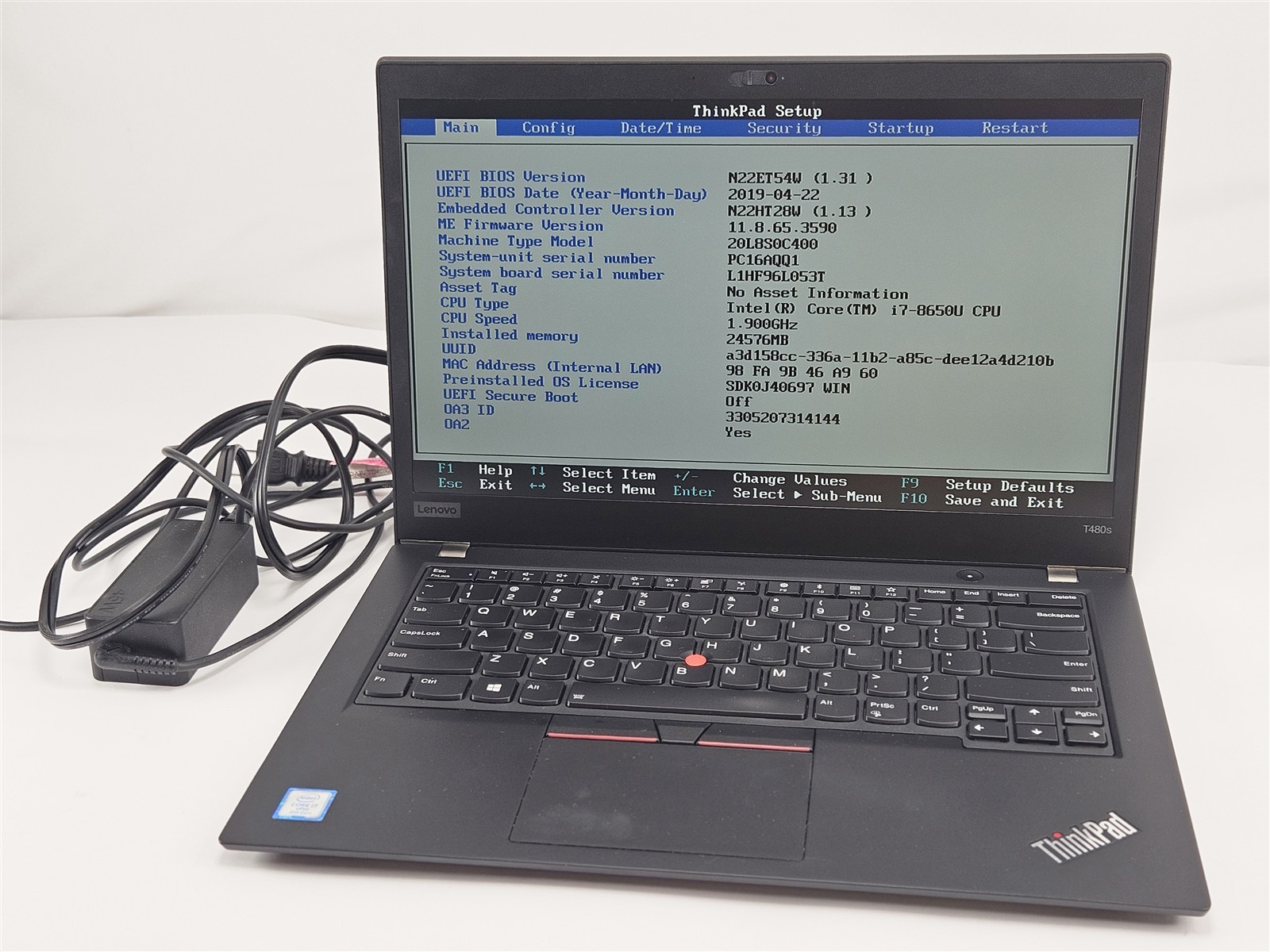 Lenovo 14″ ThinkPad T480s 24GB 256GB Intel Core i7-8650U Ultrabook No OS
