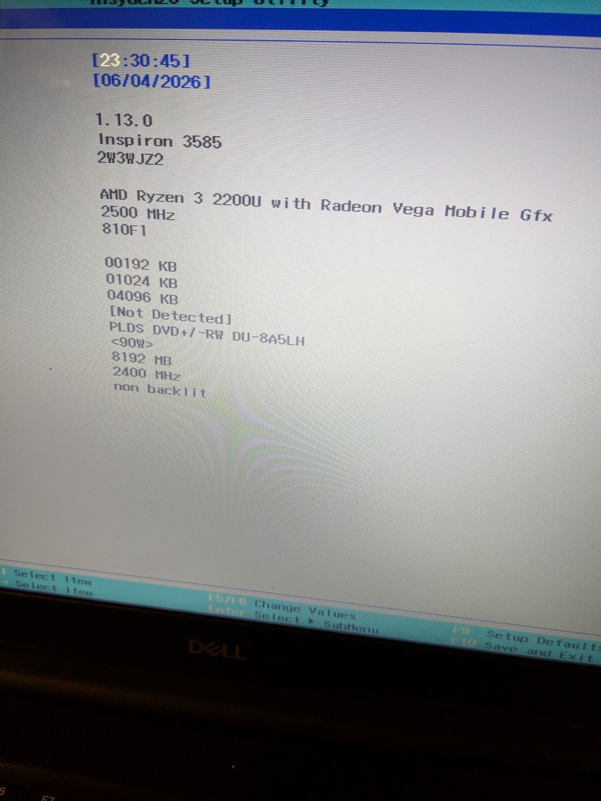 Dell Inspiron 3585 Laptop 15.6″ Ryzen 3 2200U 8GB Radeon Vega No HDD No OS