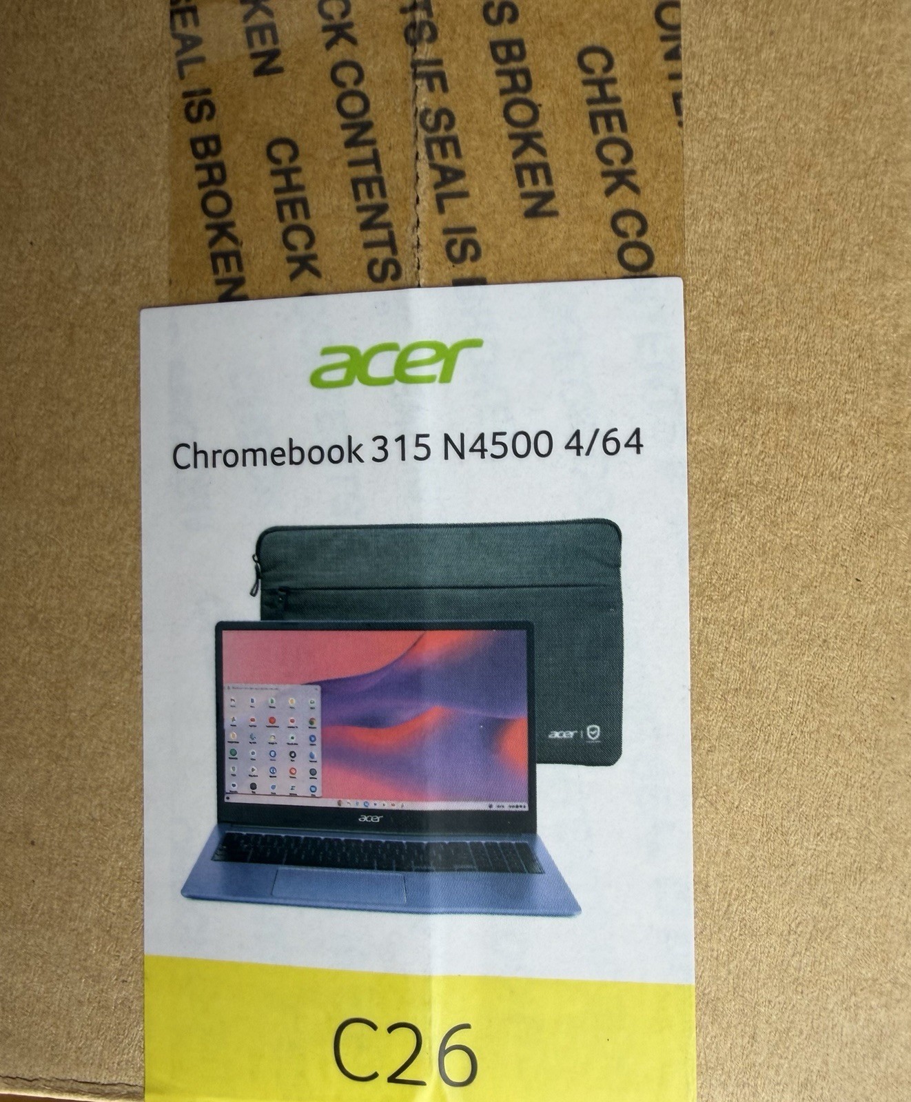 New Acer Chromebook 315 – 15.6″ Celeron N4500 – 4GB DDR4 – 64GB eMMC – Chrome OS