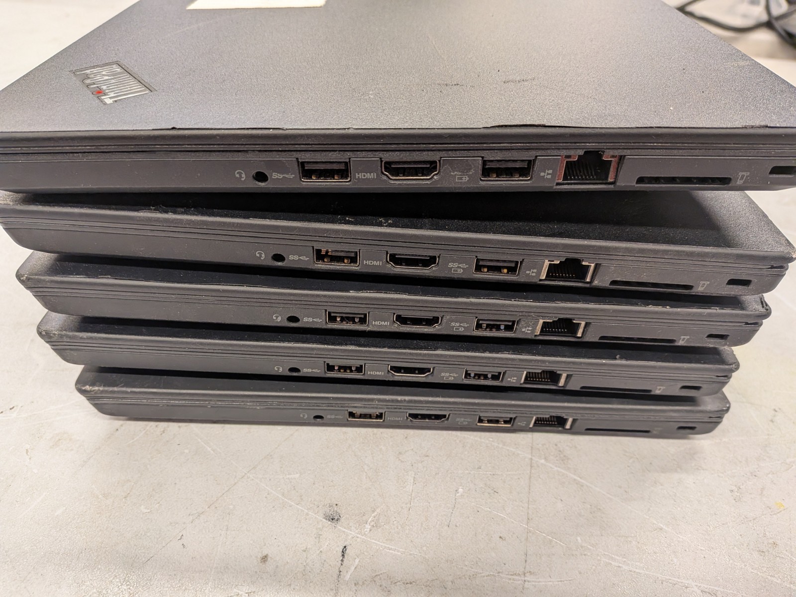 SET OF 5 – BROKEN Lenovo T470 Laptop, NO OS, NO A/C Parts Only Grade d