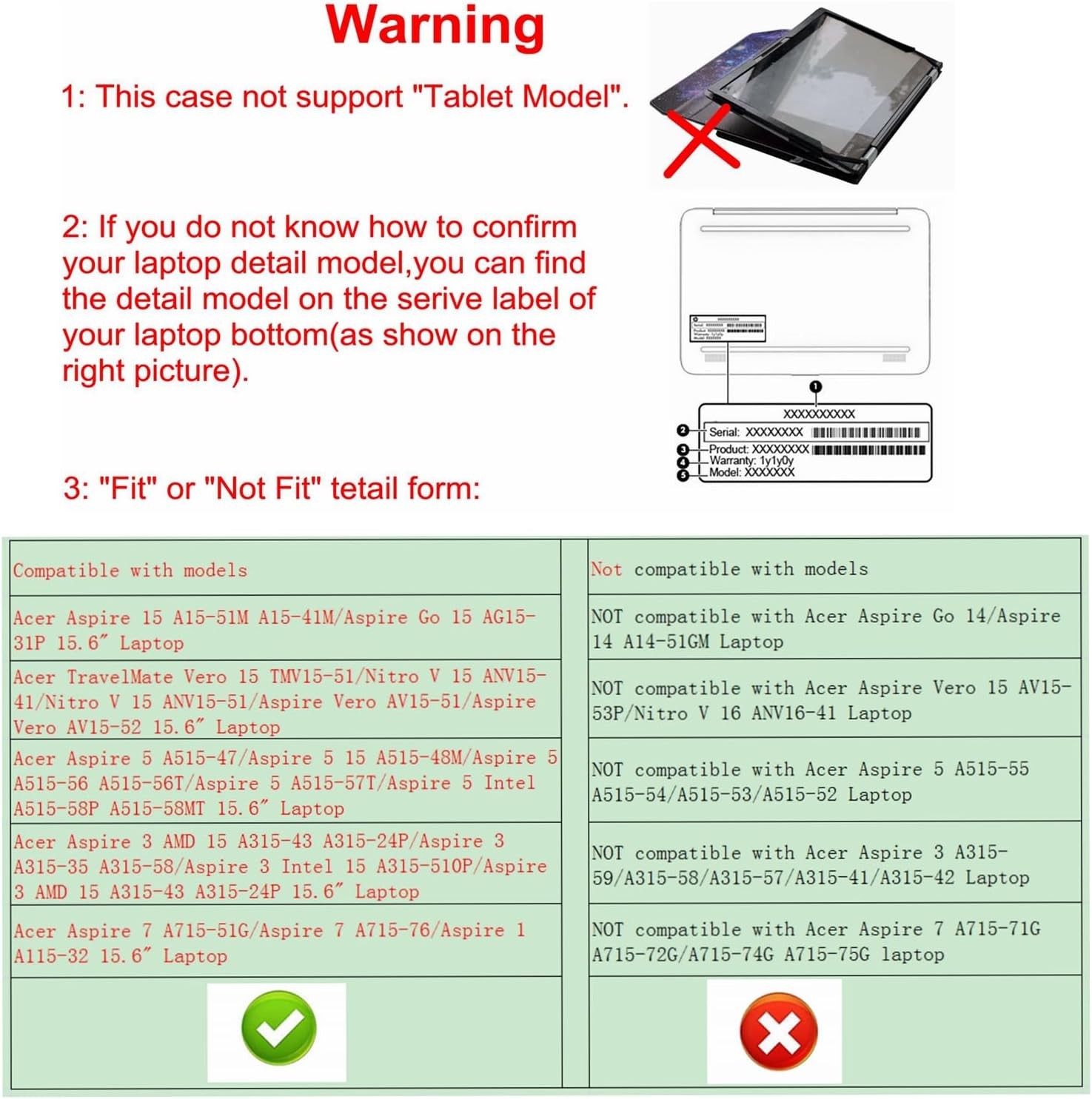 Protective Case for Acer Aspire 15 A15-61M A15-51M Aspire Go 15 AG15-71PT AG15-2
