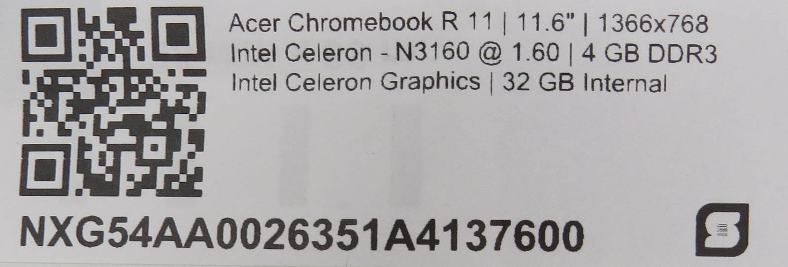Acer ChromeBook R11 | Celeron-N360 @ 1.60GHz | 4GB DDR3 | 32GB HDD| ChromeOS