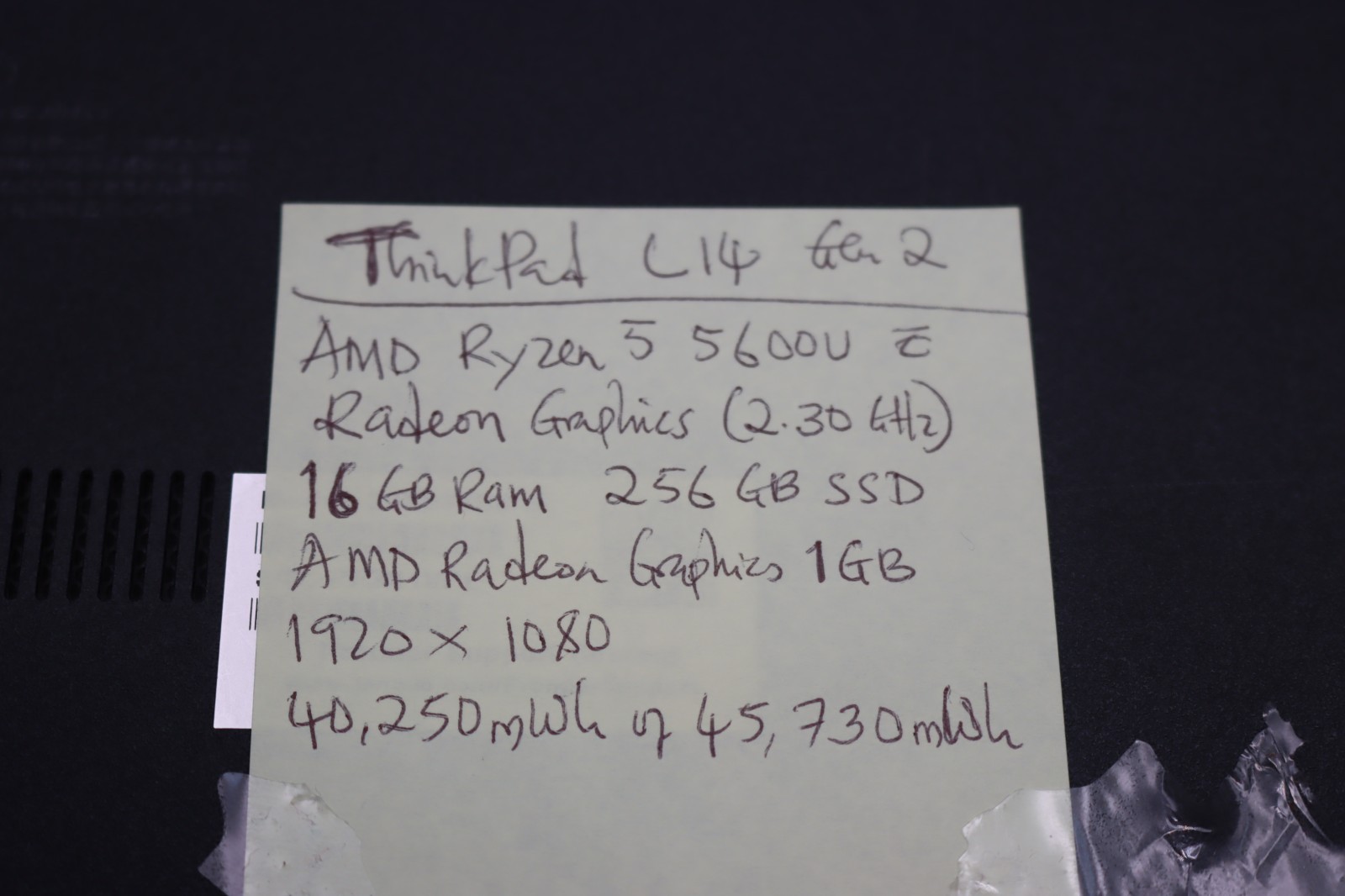 Lenovo ThinkPad L14 GEN 2 AMD RYZEN PRO 5 16GB 256GB Radeon Graphics Win11 Pro