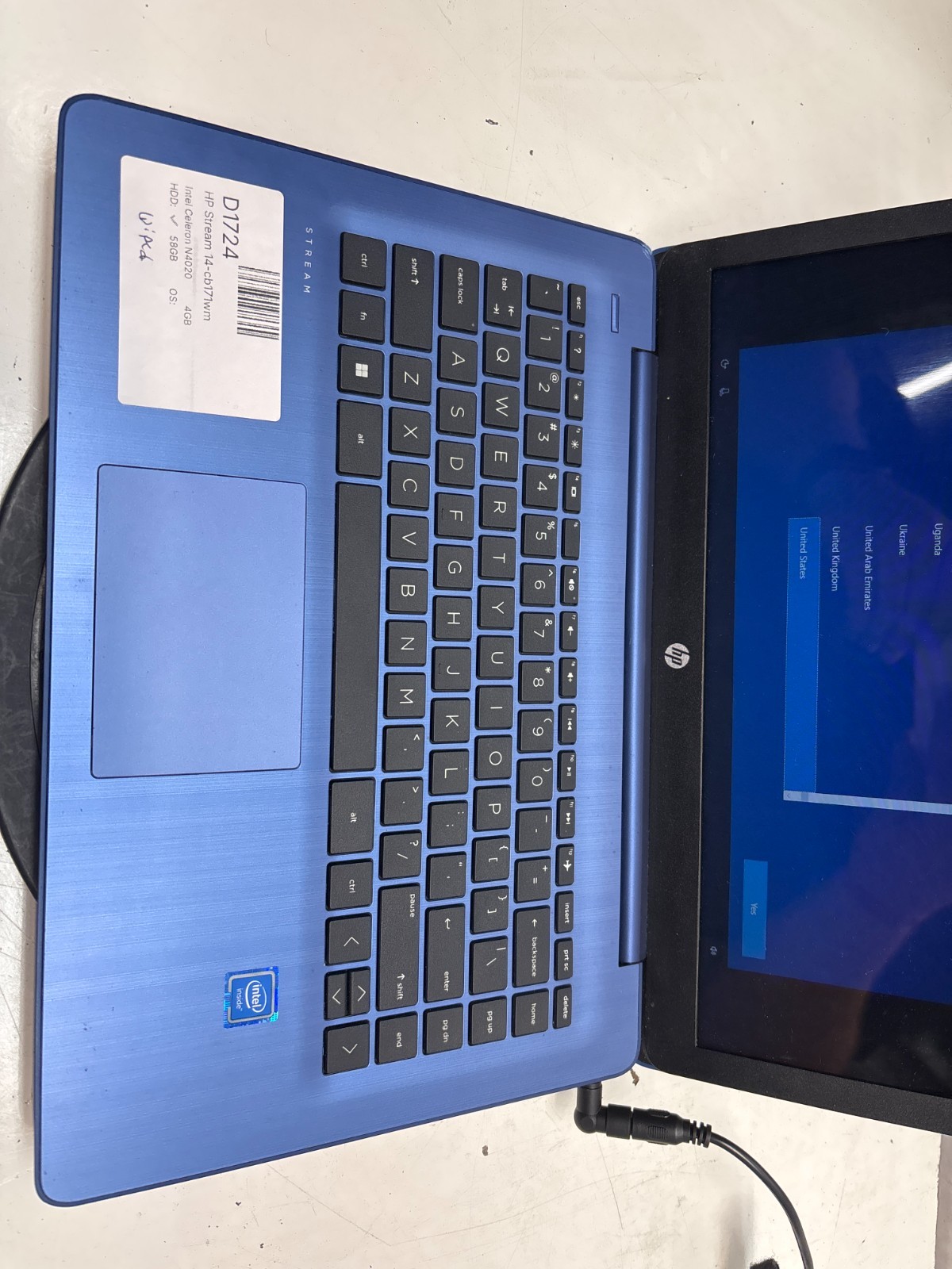 HP Stream 14-cb171wm Intel Celeron N4020 1.10GHz 4GB 64GB