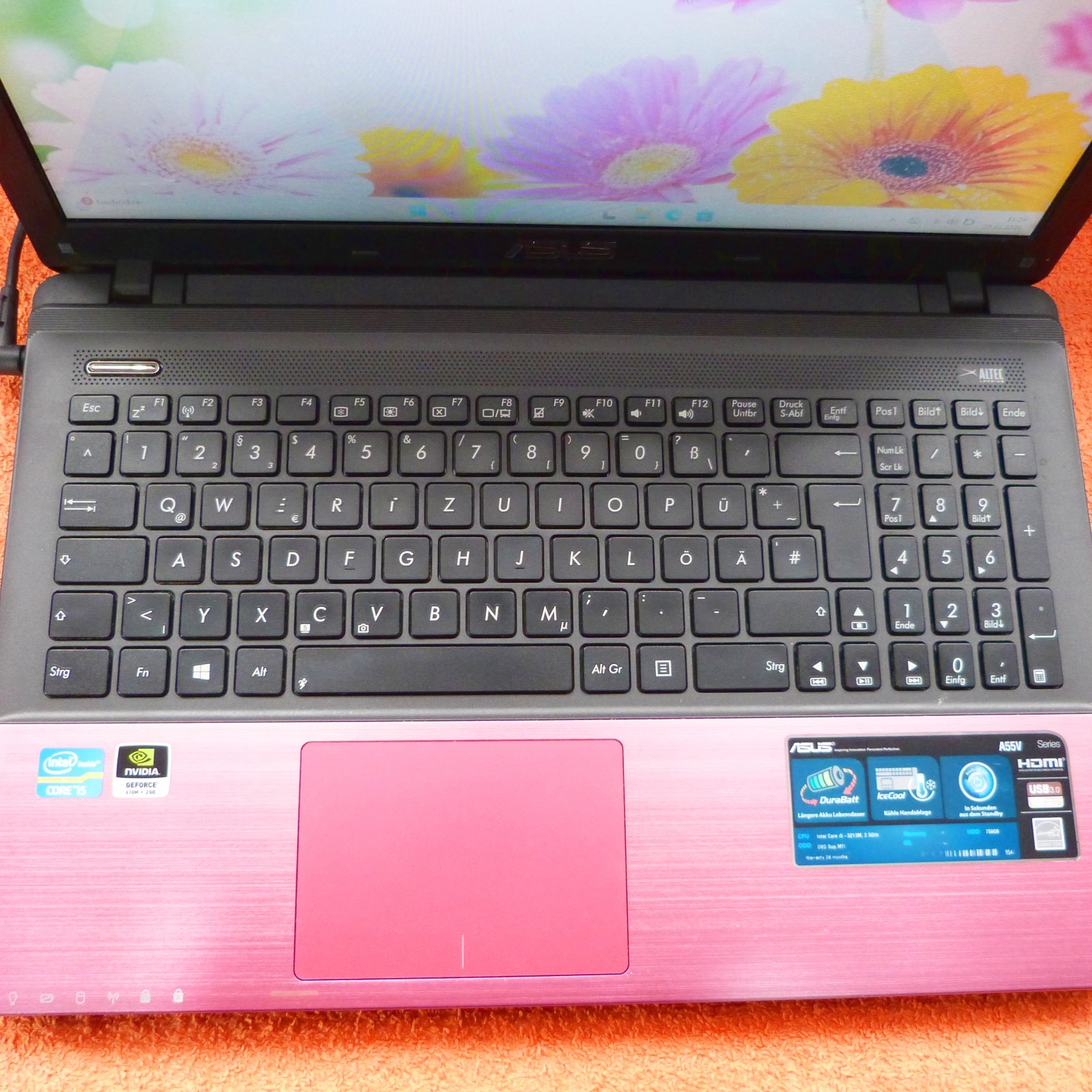 Asus K55 Pink Lady 15″ l 16GB RAM NEW l SSD Windows 11 l TURBO i5 GeForce