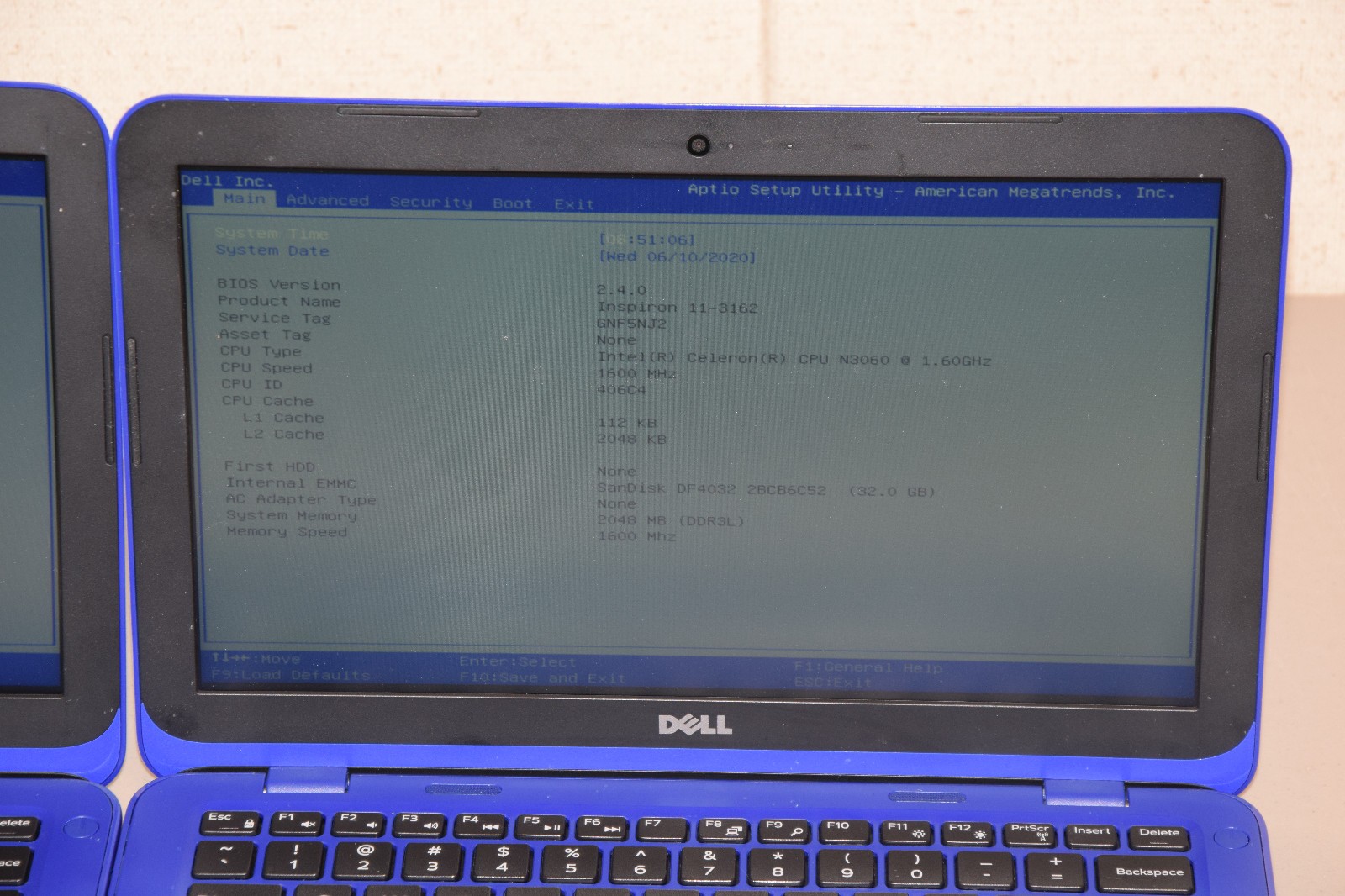 BAD CMOS Lot 2 Dell Inspiron 11-3162 11.6″ Celeron N3060 2GB DDR3L 32GB eMMC