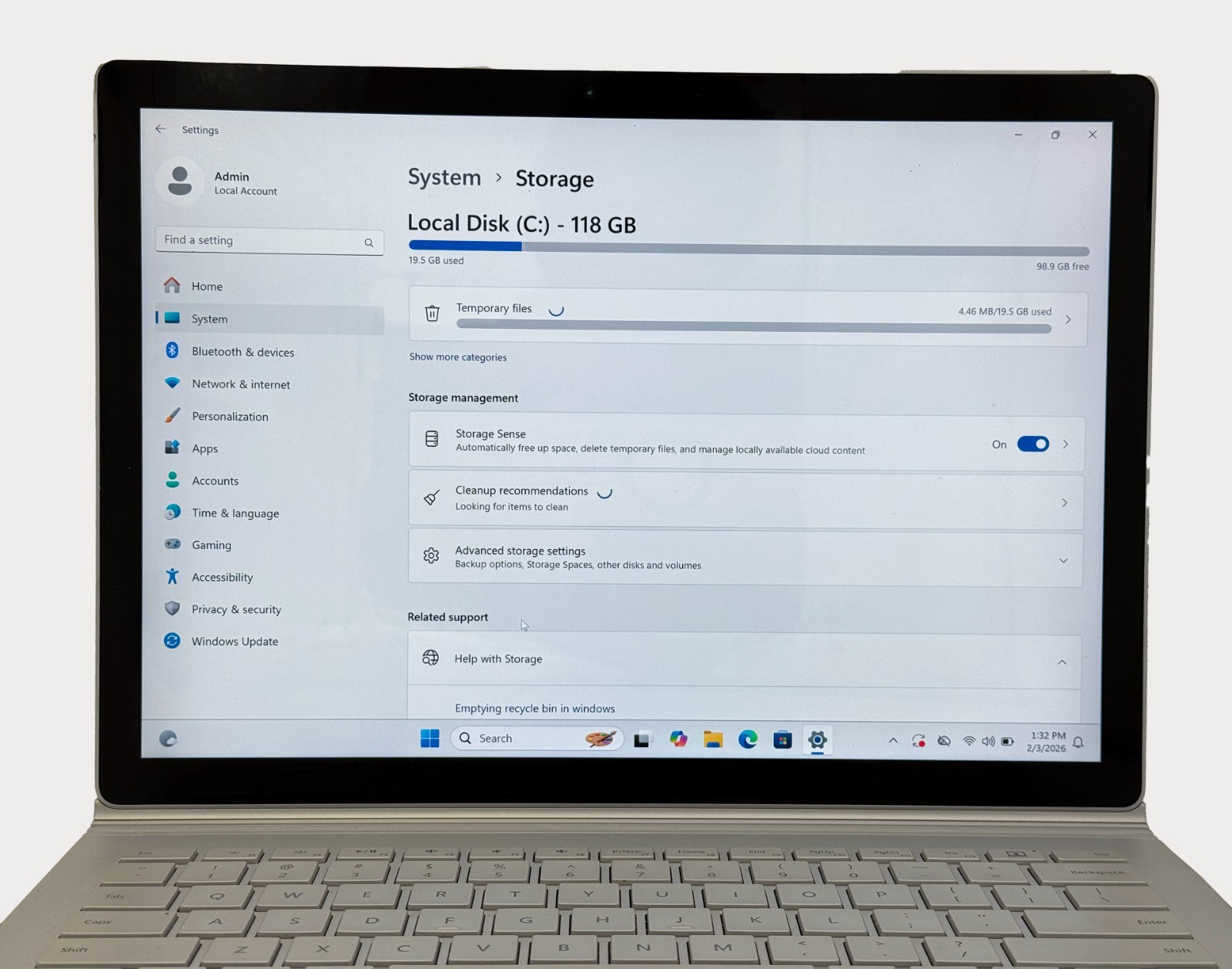 Microsoft Surface Book Intel core i5-6300u 2.4GHz 8GB RAM 128GB SSD Windows 11