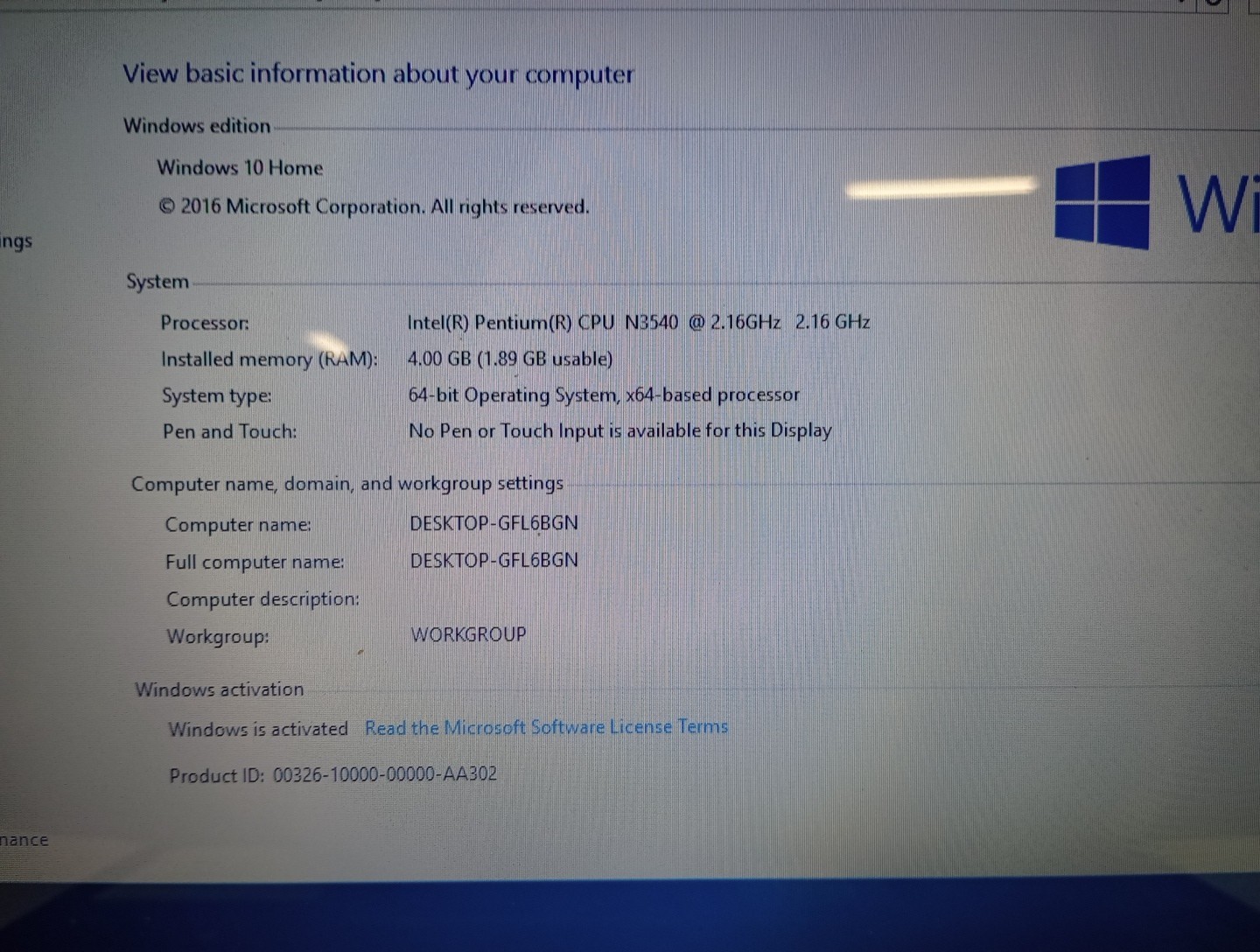 hp15-r029wmrev Win10 laptop Works While Plugged In, Power Adapter Not Included.