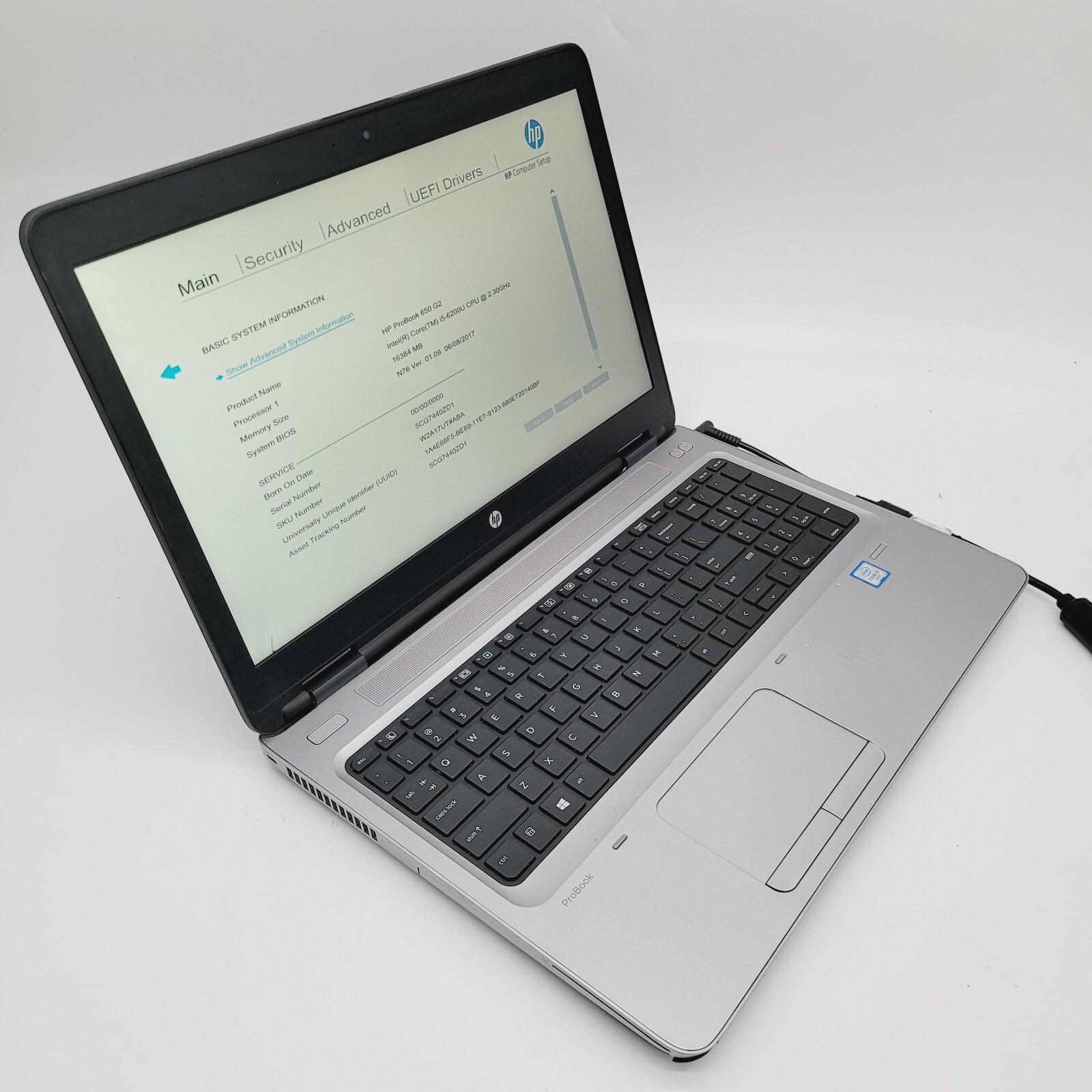 HP Probook 650 G2 Core i5-6200U 2.3GHz 16GB RAM No HDD 15.6″ ***Boot to Bios