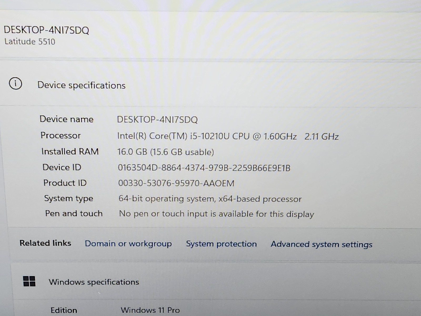 Dell Latitude 5510 15.6″ FHD i5-10210U 1.6GHz 16GB 256GB SSD EXCELLENT BATTERY ~