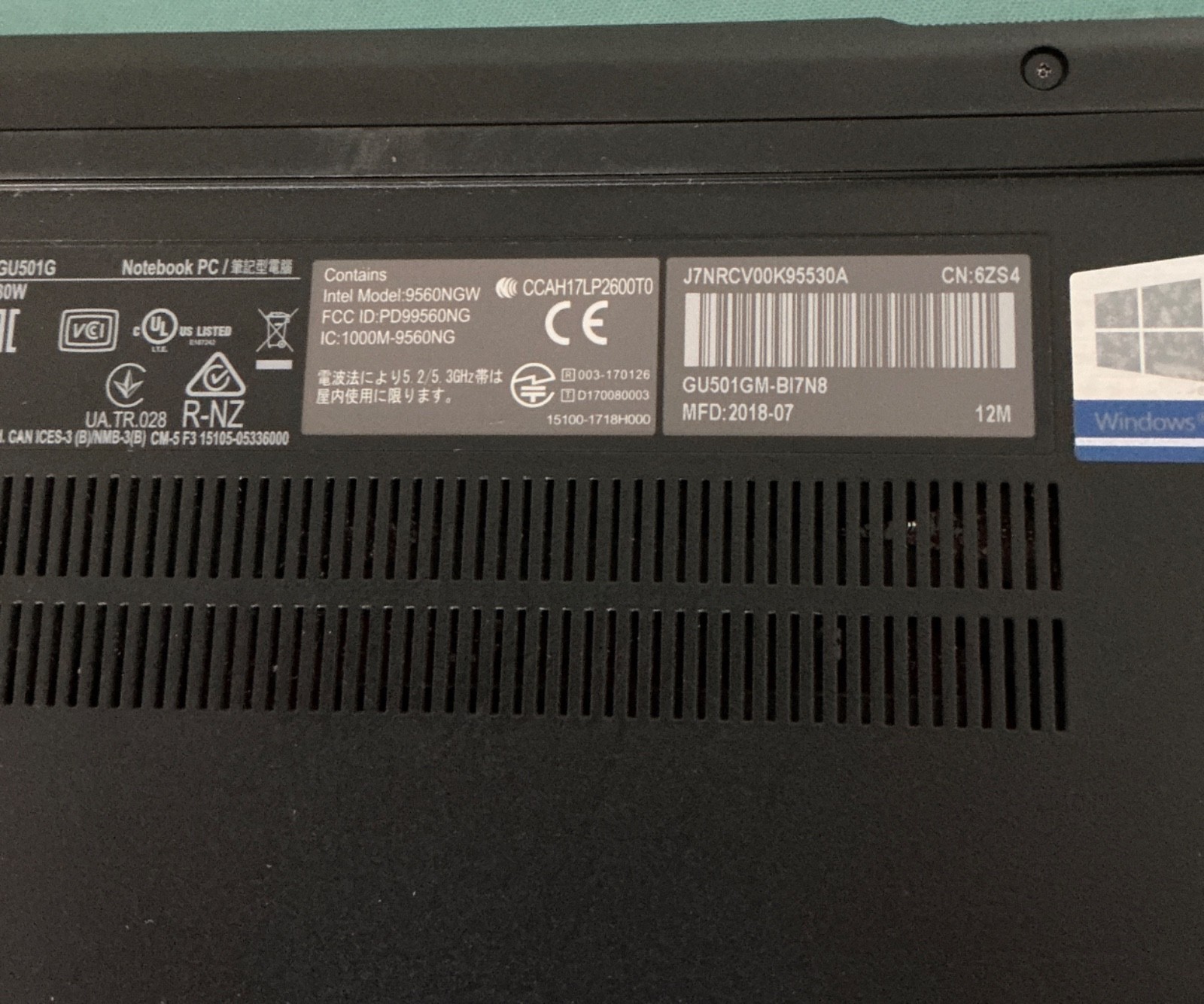 ASUS GU501G Gaming Laptop NEW Battery