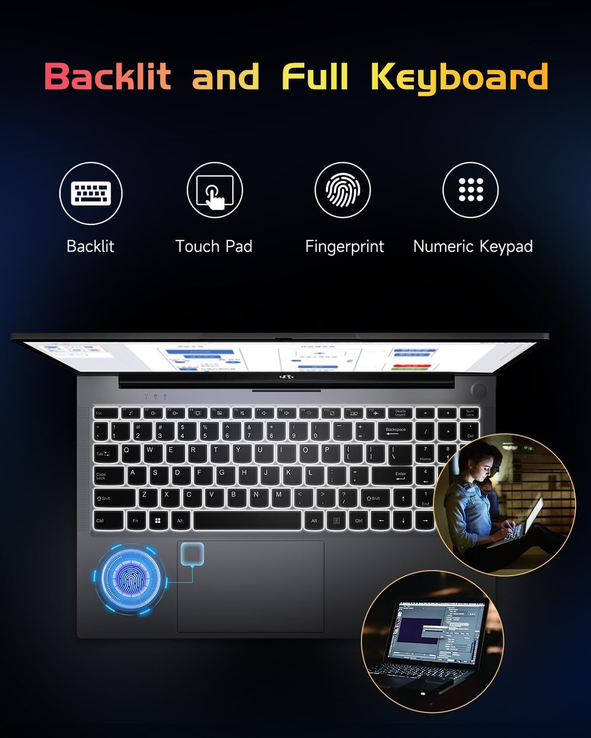 NIMO 15.6 FHD Student Laptop 16GB RAM 1TB SSD Intel Pentium Quad-Core N100 Win11