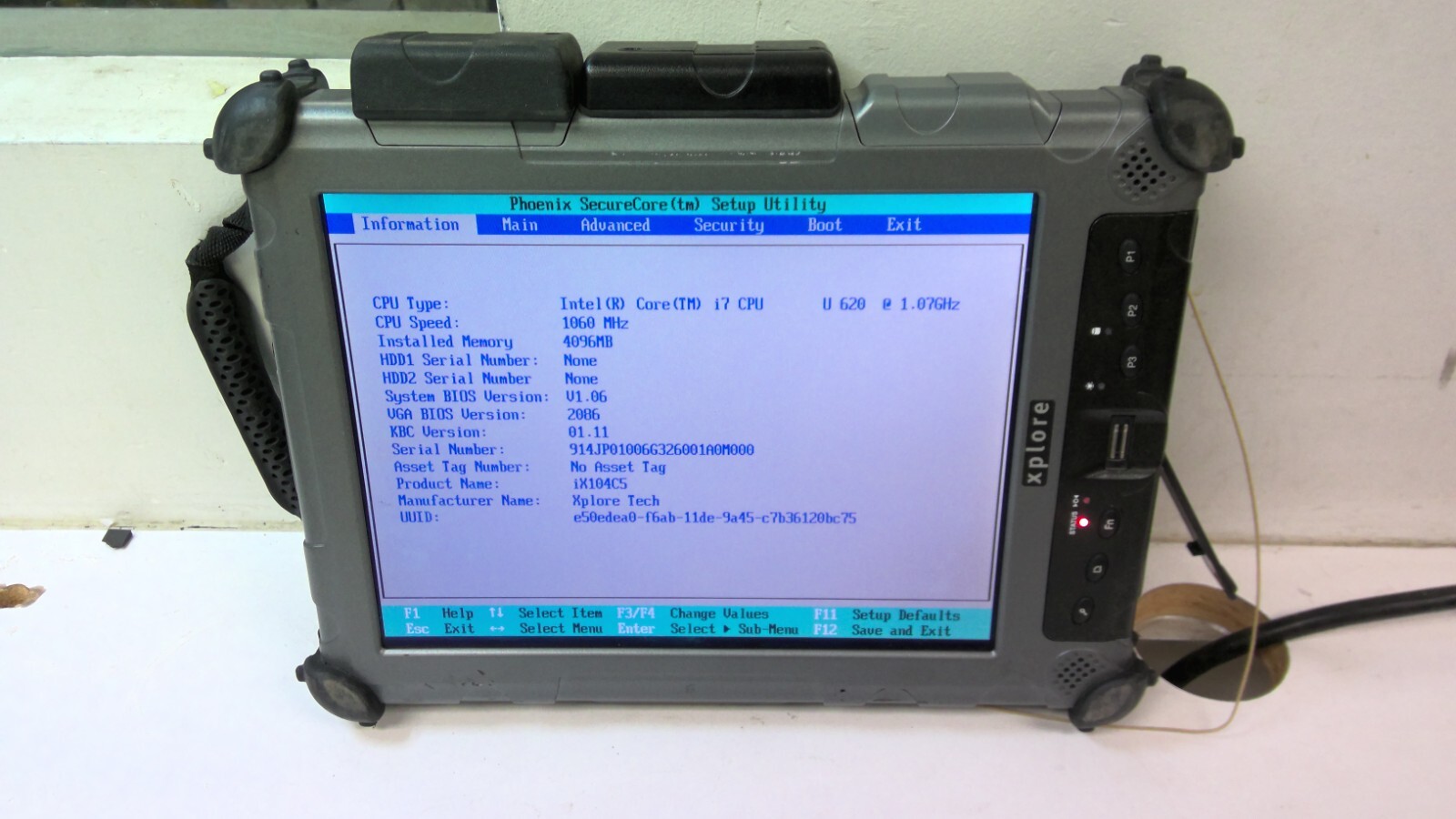 Xplore iX104C5 Intel core i7 4GB RAM No SSD 10.4″ Touch screen Tablet
