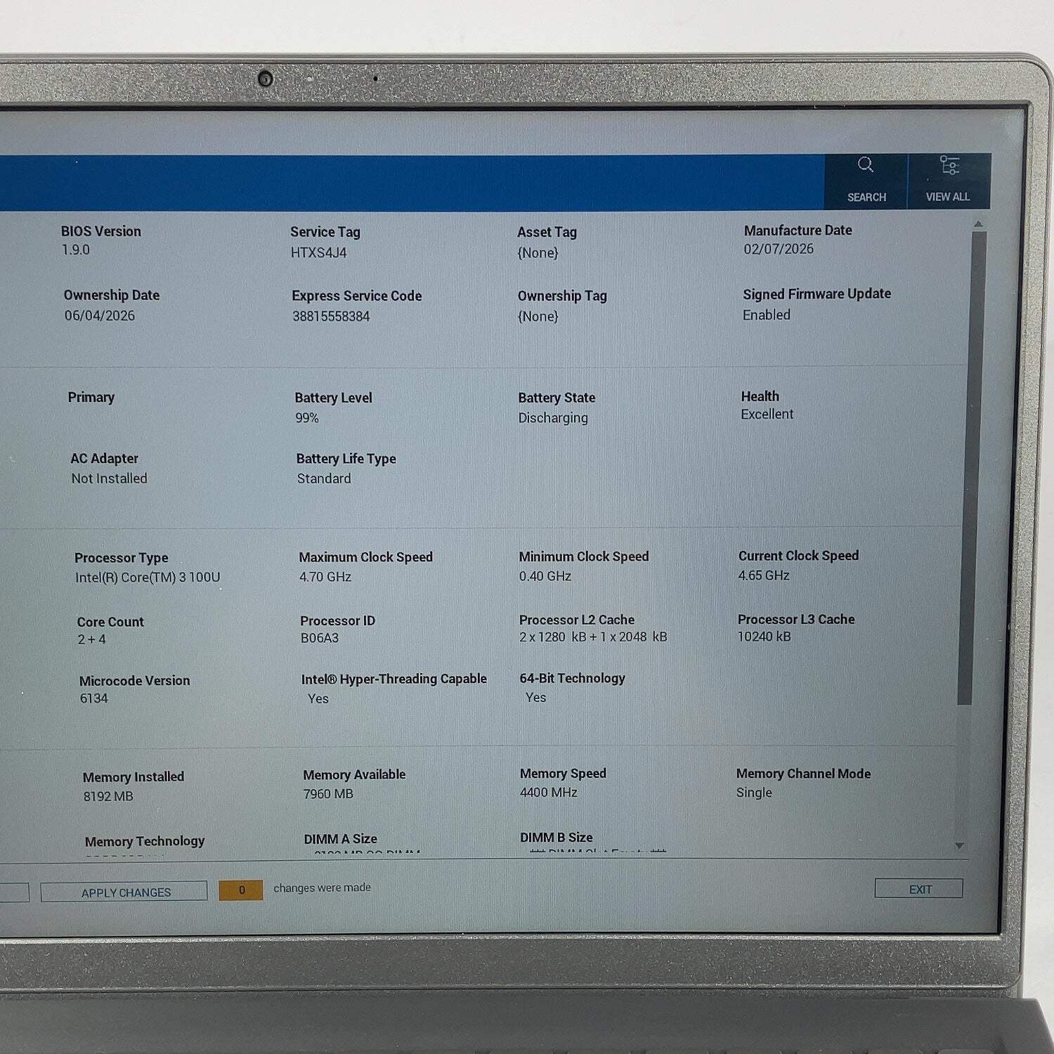 Dell 15 DC15250 15.6″ Core 3 100U 1.2GHz 8GB RAM 512GB SSD