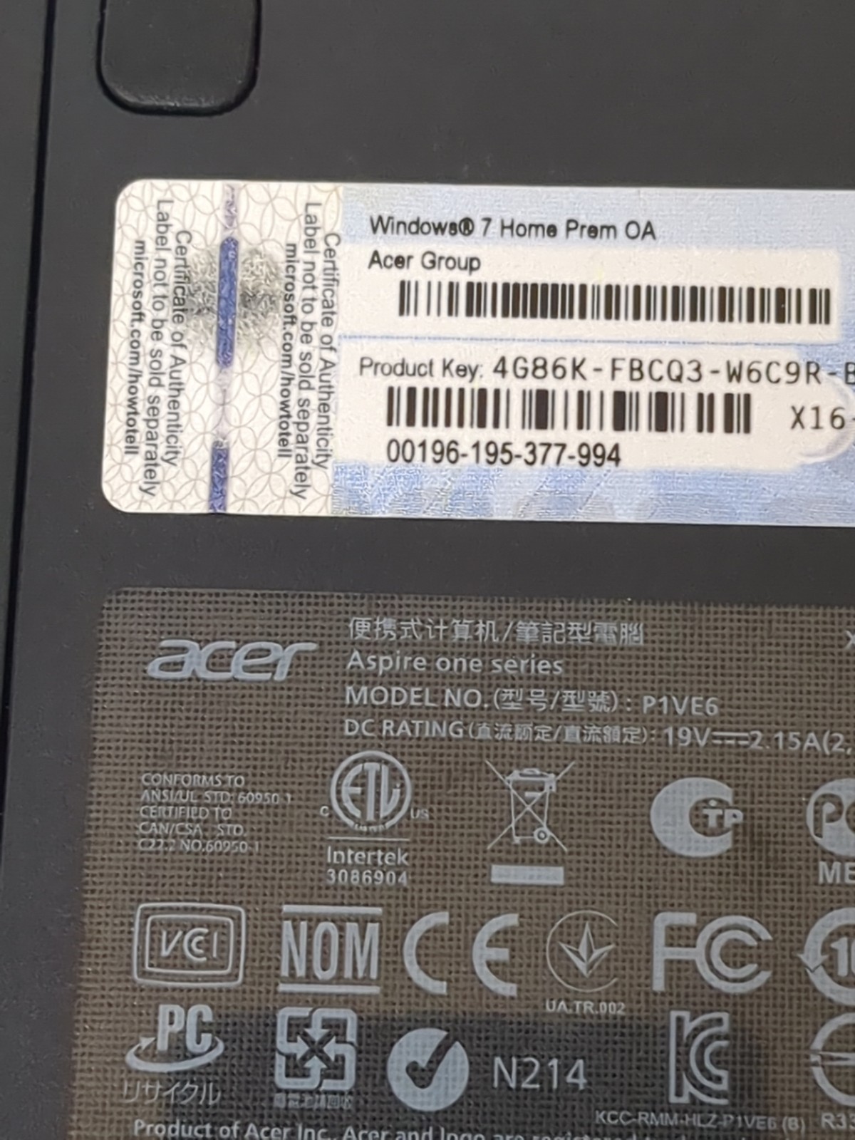 Vintage Acer One 722 11.6″ Windows 7 Netbook Laptop AMD CPU 2GB 320GB HHD