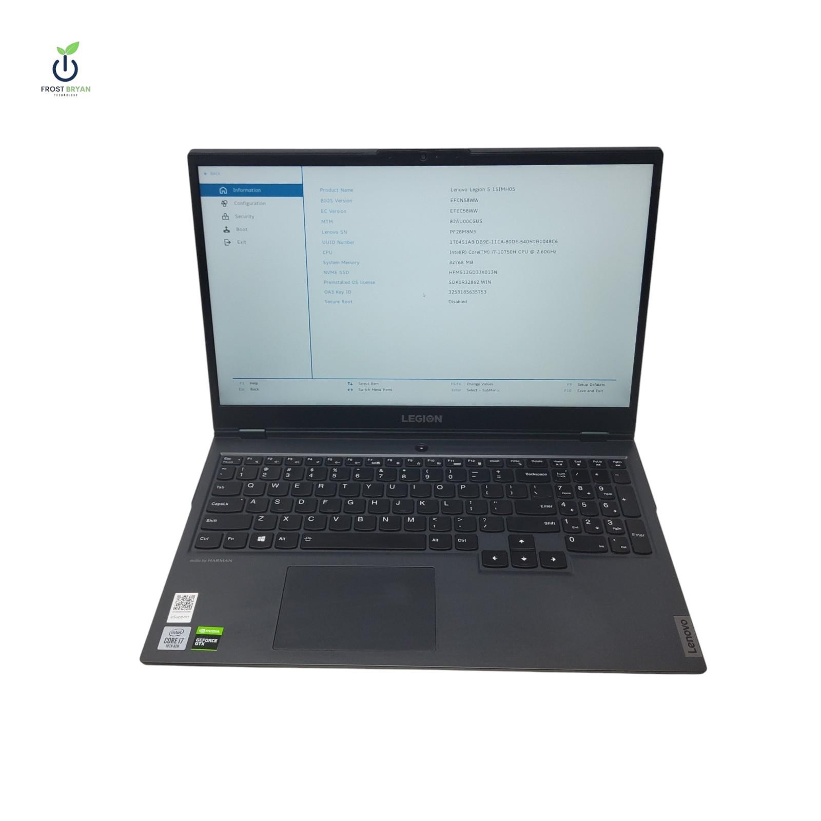 LENOVO LEGION 5 15IMH05 i7-10750H@2.60GHz 16GB 512GB No OS Grade C [READ]