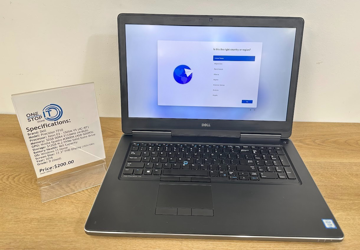Dell Precision 7710, Xeon E3 1505M V5, 32GB DDR4, Quadro M3000M, 512GB SSD, 2016