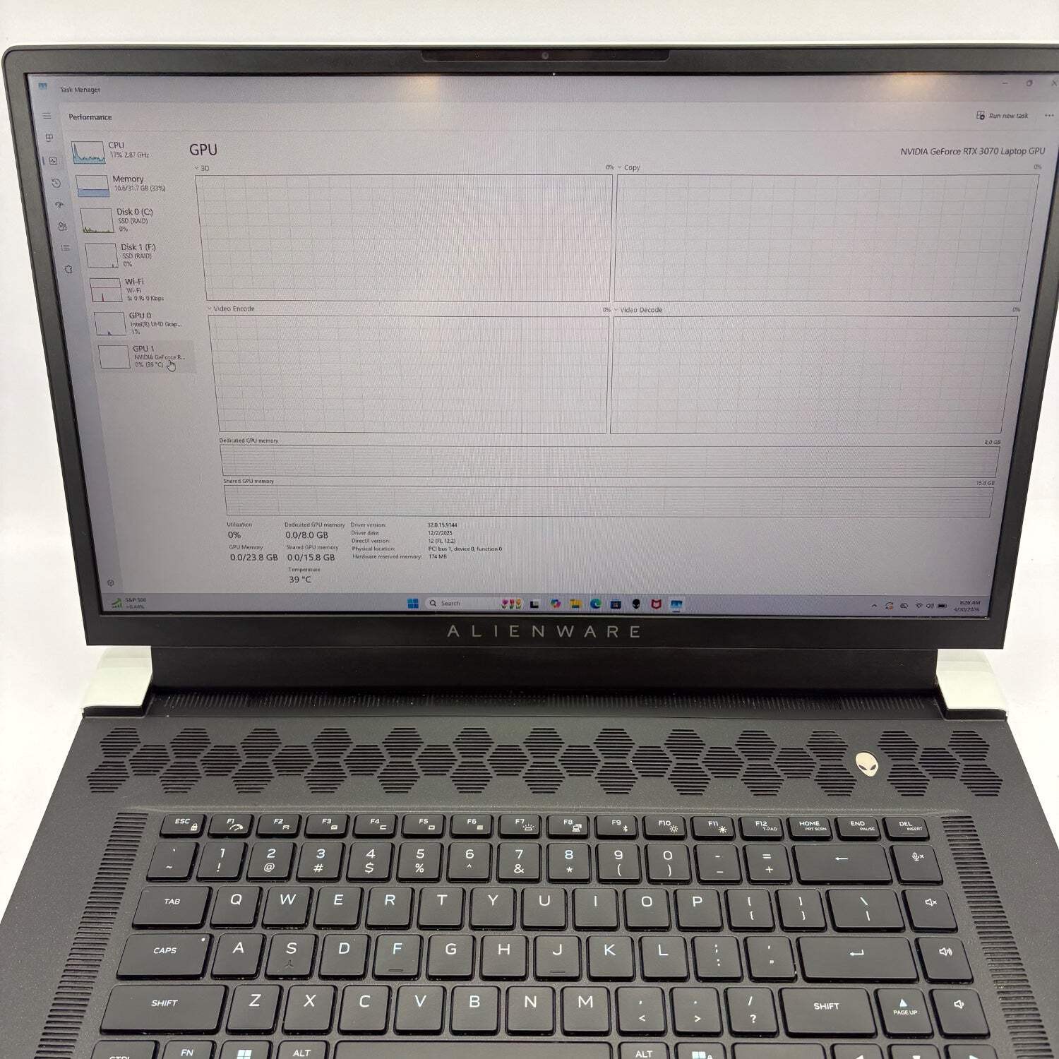 Alienware x17 R1 17.3″ i7-11800H 4.6GHz 32GB RAM 1TB + 500GB SSD RTX 3070