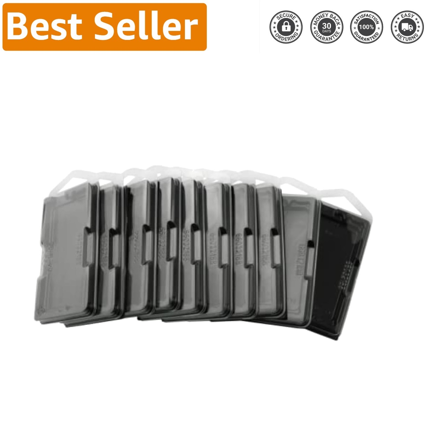 10-Piece Clamshell DDR RAM Module Container Set 85x45mm Dust-Proof & Static-Free