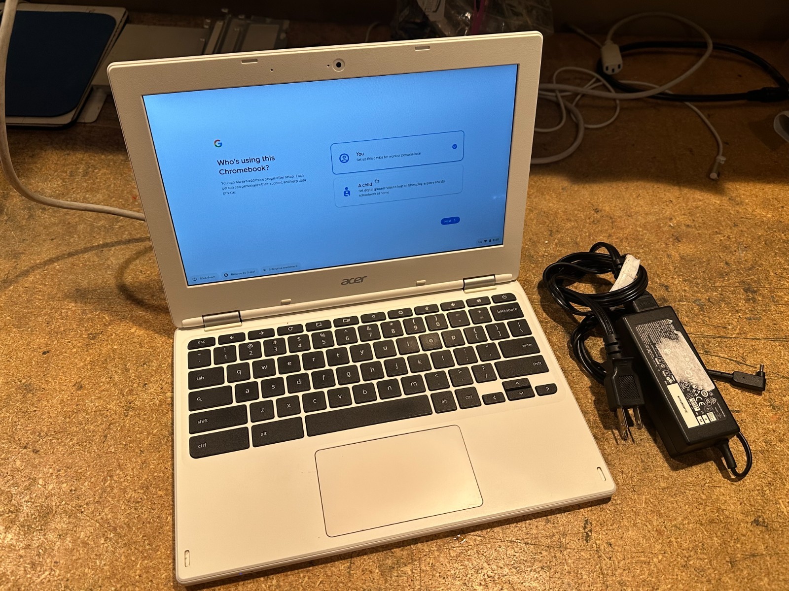 Acer ChromeBook N1Q10 CB3-131 Series White Working w Adapter
