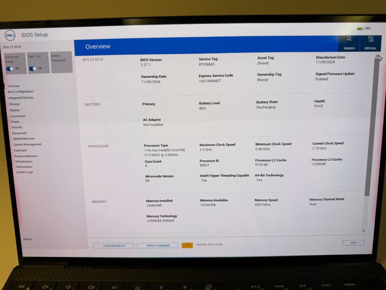 Dell XPS 13 9310 2-in-1 11th Gen i7-1185G7 3.0GHz 16GB Ram 512GB SSD