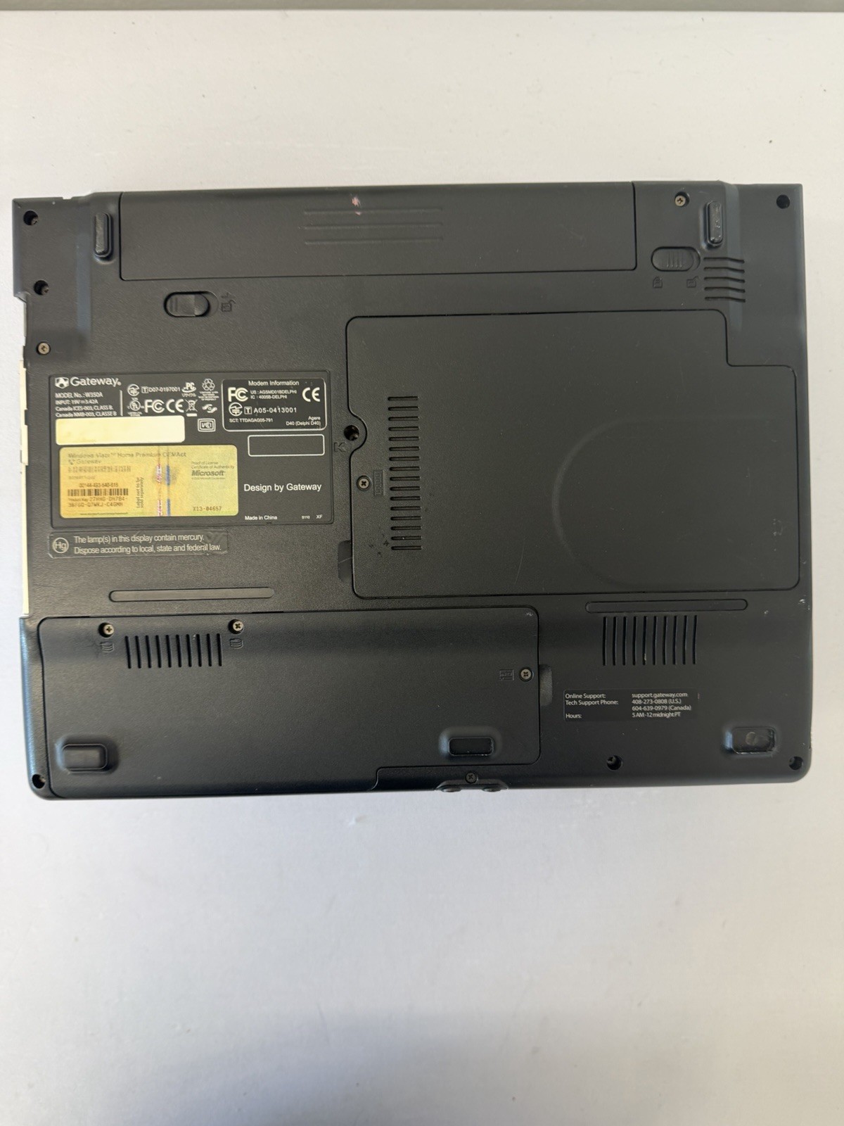 Gateway W350A Laptop – AMD Turion X2 TL-60 – RAM 3GB – Read Des