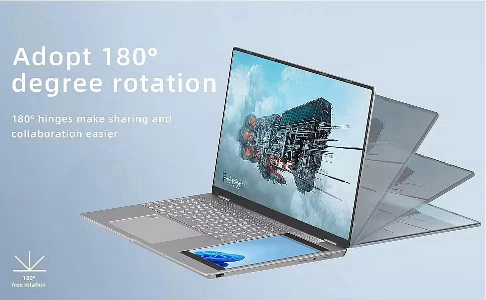 15.6 in + 7.0 in Double Screen Laptop 8GB RAM and 1TB SSD, operating Windows 11