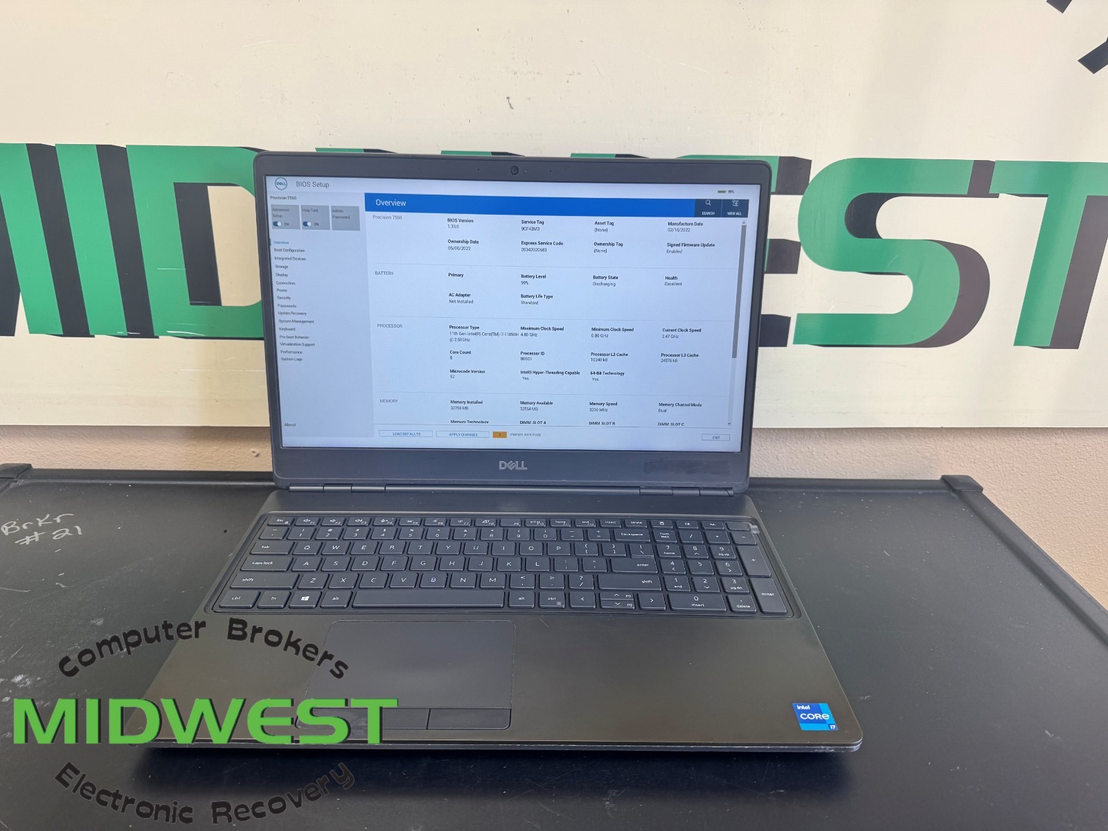 Dell Precision 7560 i7-11850H 2.5GHz 32GB 512GB SSD