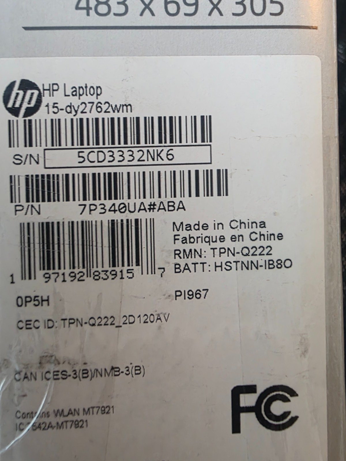 HP 15-dy2762wm 15.6″ FHD i7-1165G7 2.7GHz Intel Iris Xe Graphics 16GB RAM 512GB