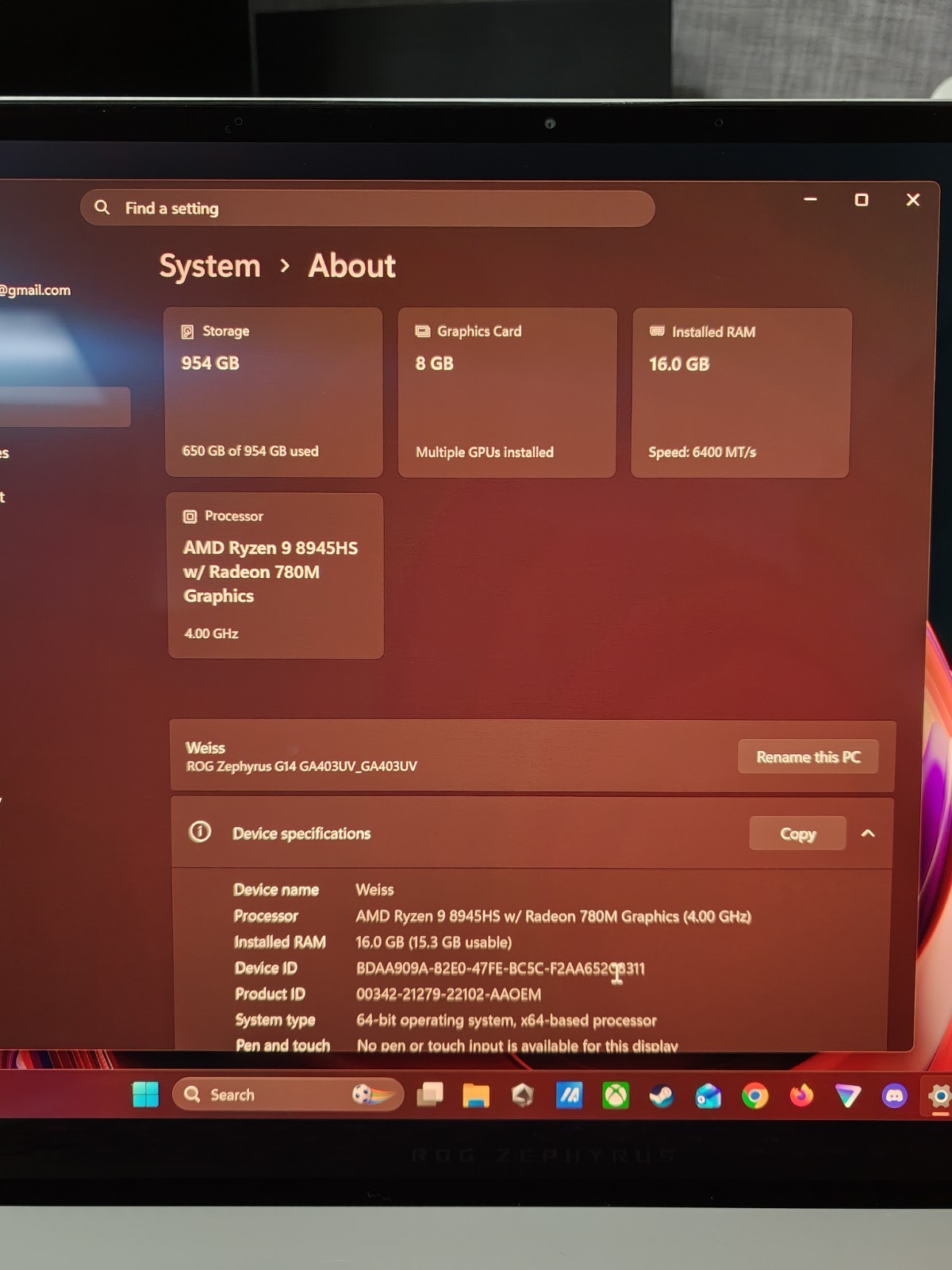 ASUS ROG Zephyrus G14 3K 120Hz OLED (Ryzen 9 8945HS, 16GB/1TB, RTX 4060) White