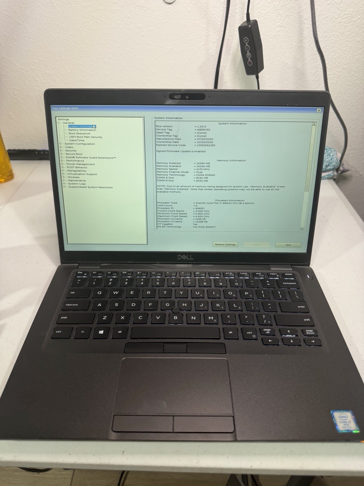DELL LATITUDE 5401 | INTEL CORE I7-9850H 2.60GHZ | 16GB Ram