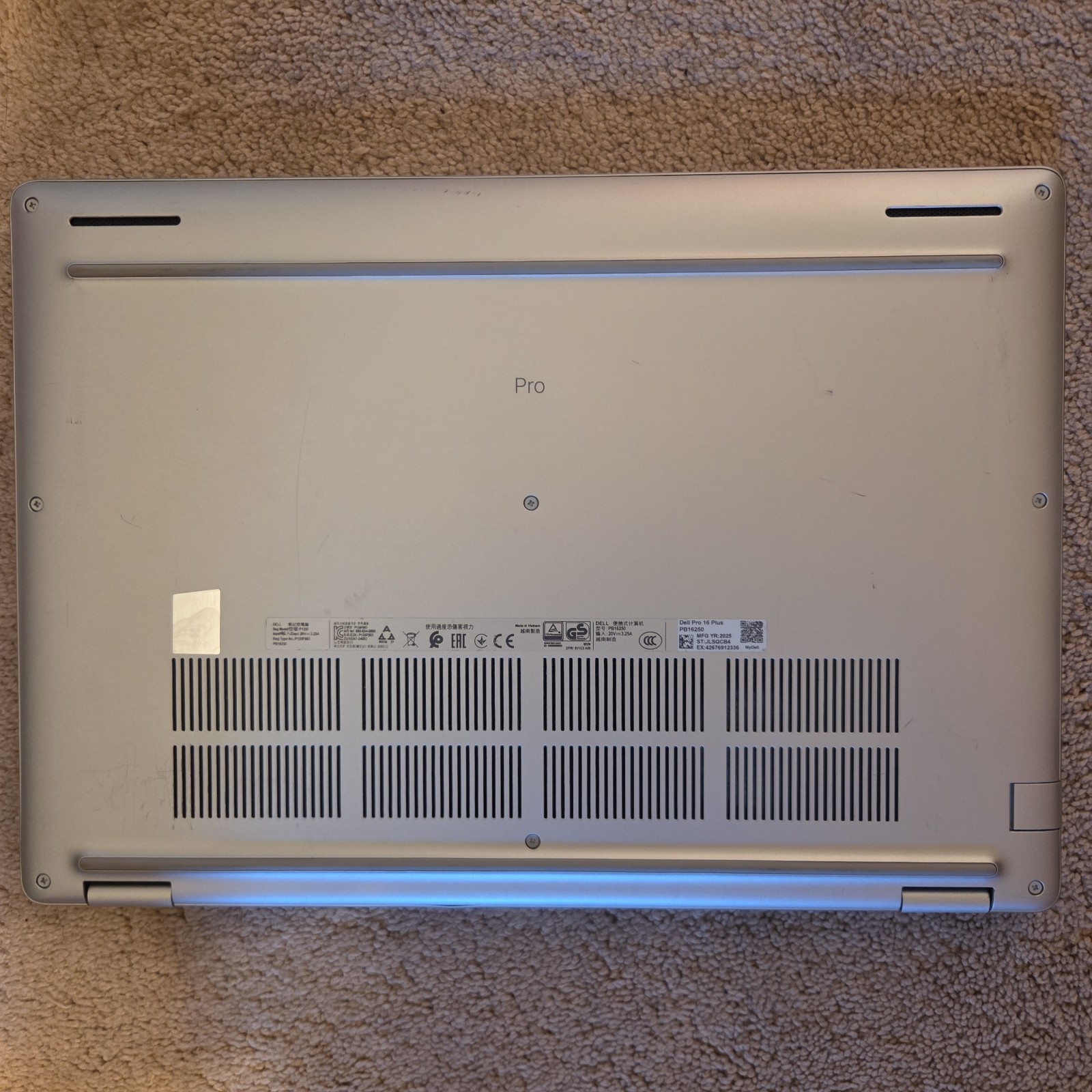 Dell Pro 16 Plus PB16250 Win 11 Core Ultra 7 268V 2.2GHz 32GB RAM 1TB SSD 16″