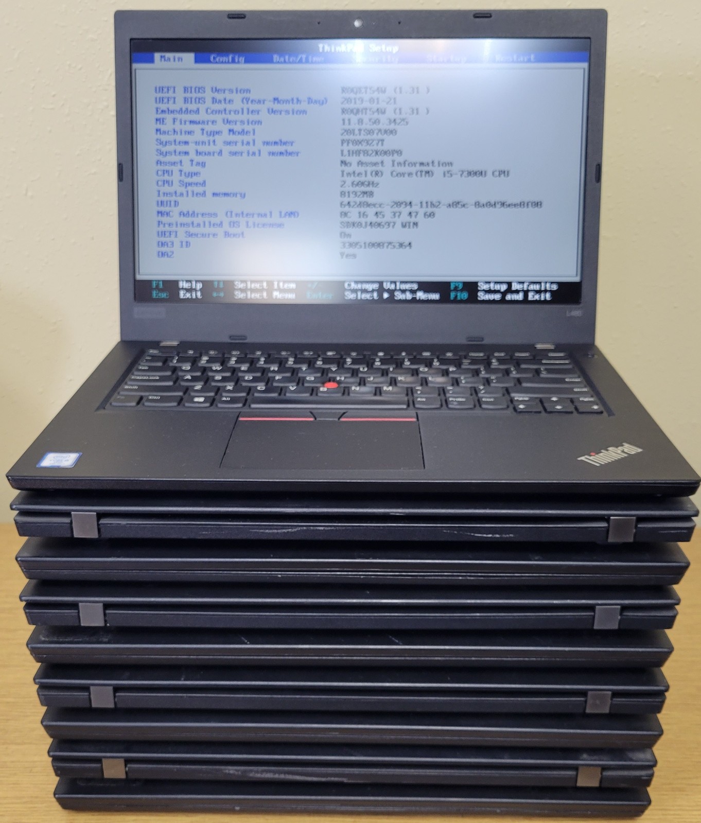 (Lot of 9) Lenovo ThinkPad L480 i5-7300U 2.60GHz 8GB No OS/SSD/HDD