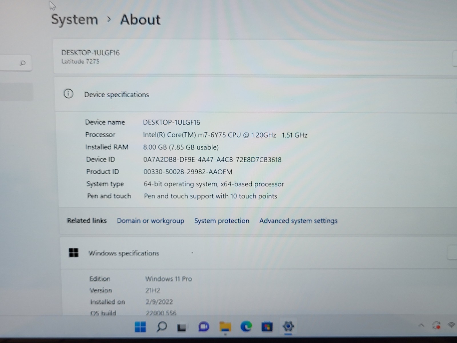 Dell latitude 7275 tablet 12.5″ M7-6Y75 1.2ghz 8gb ram 256gb ssd*READ 87WQJ72