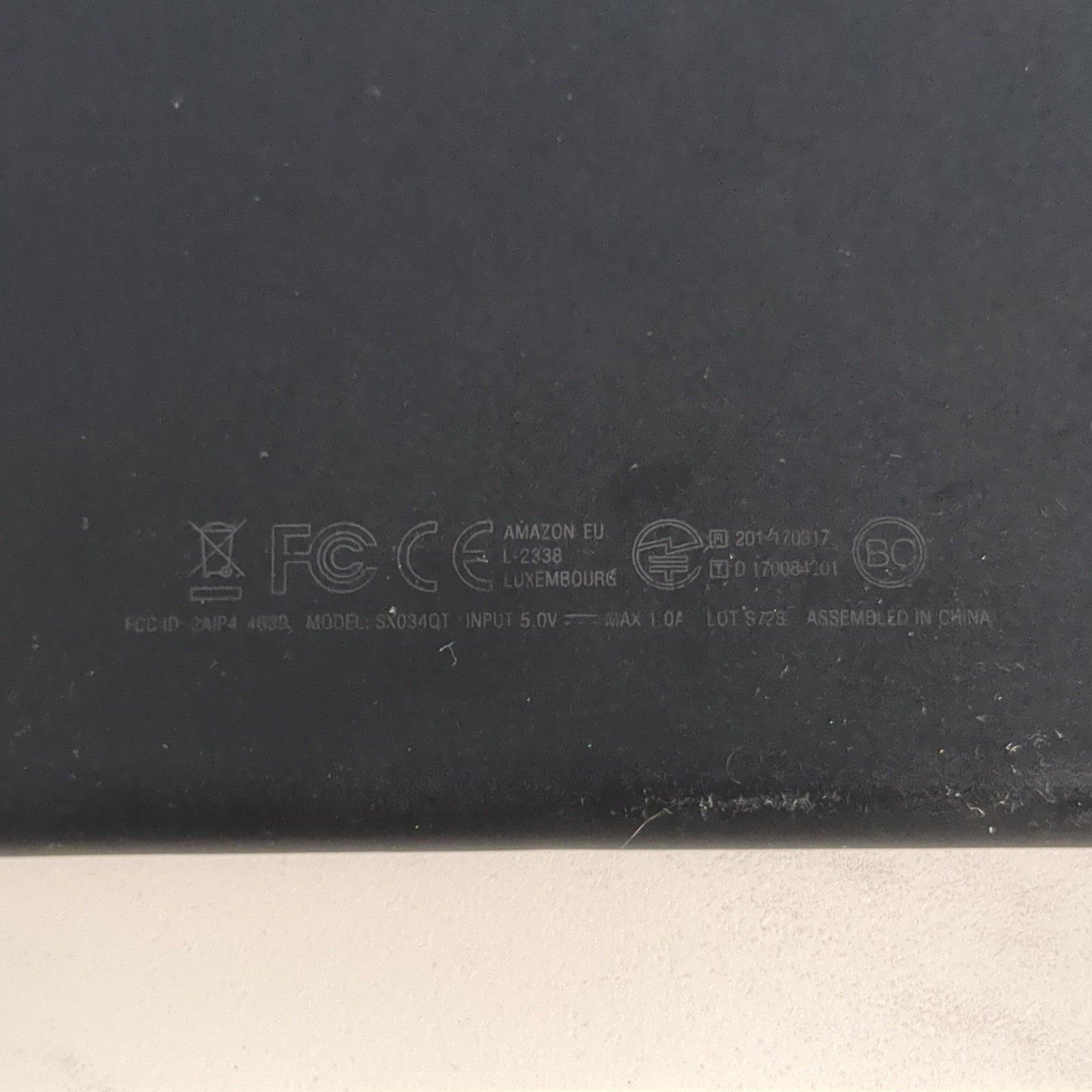 Amazon Fire SX034QT Tablet Black Wi-Fi LCD Built-In Front Camera Micro-USB