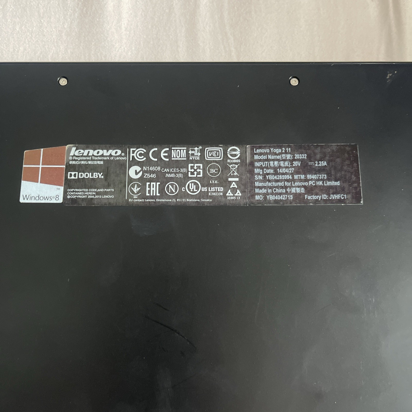 Lenovo Yoga 2 11 Pentium N3540 4GB 500GB Touchscreen 2 in 1 Windows 8.1 Laptop