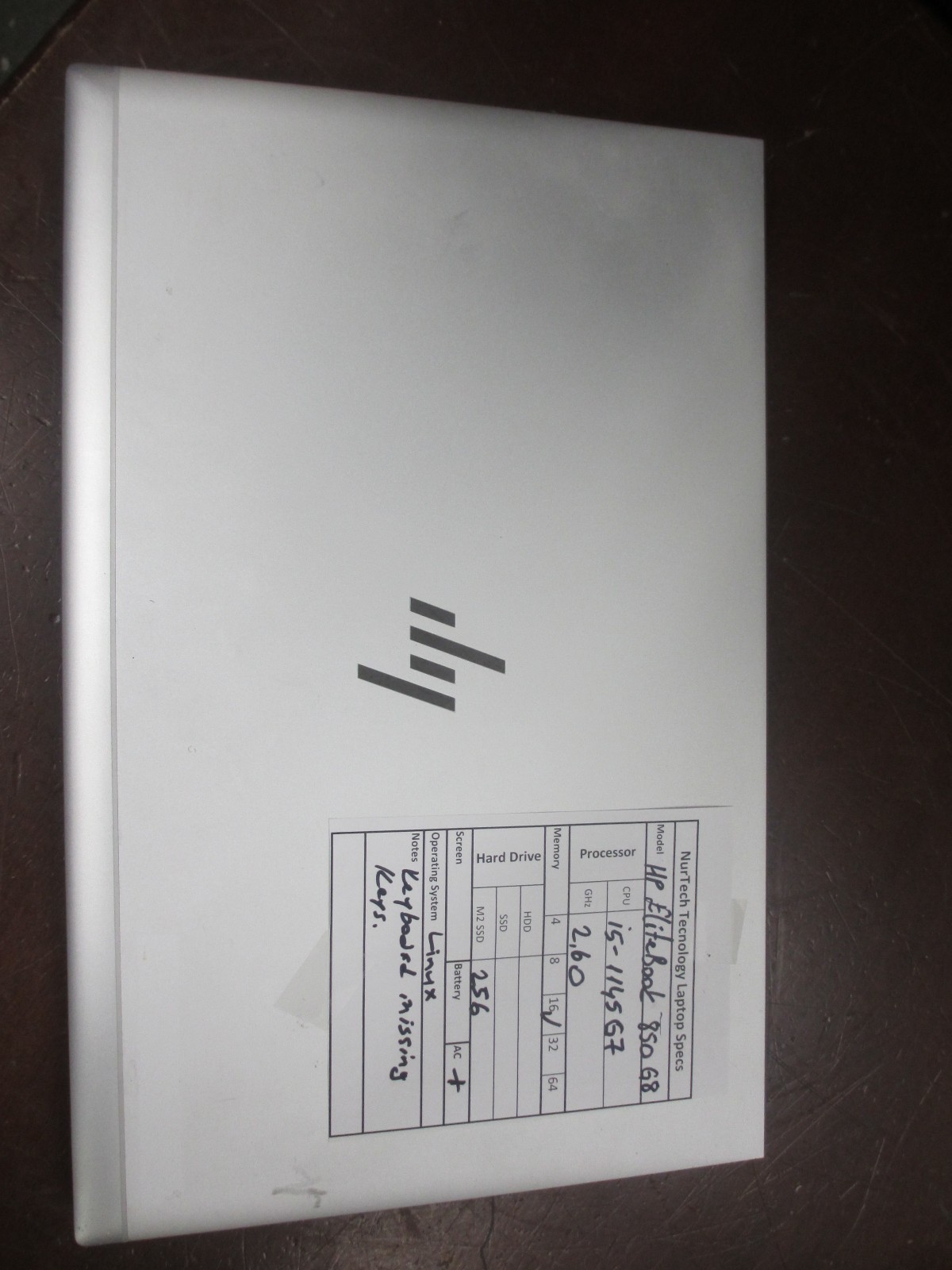 HP ELITEBOOK 850 G8 i5-1145G7 2.60GHz 16GB 256GB M2SSD Linux Laptop w/ AC