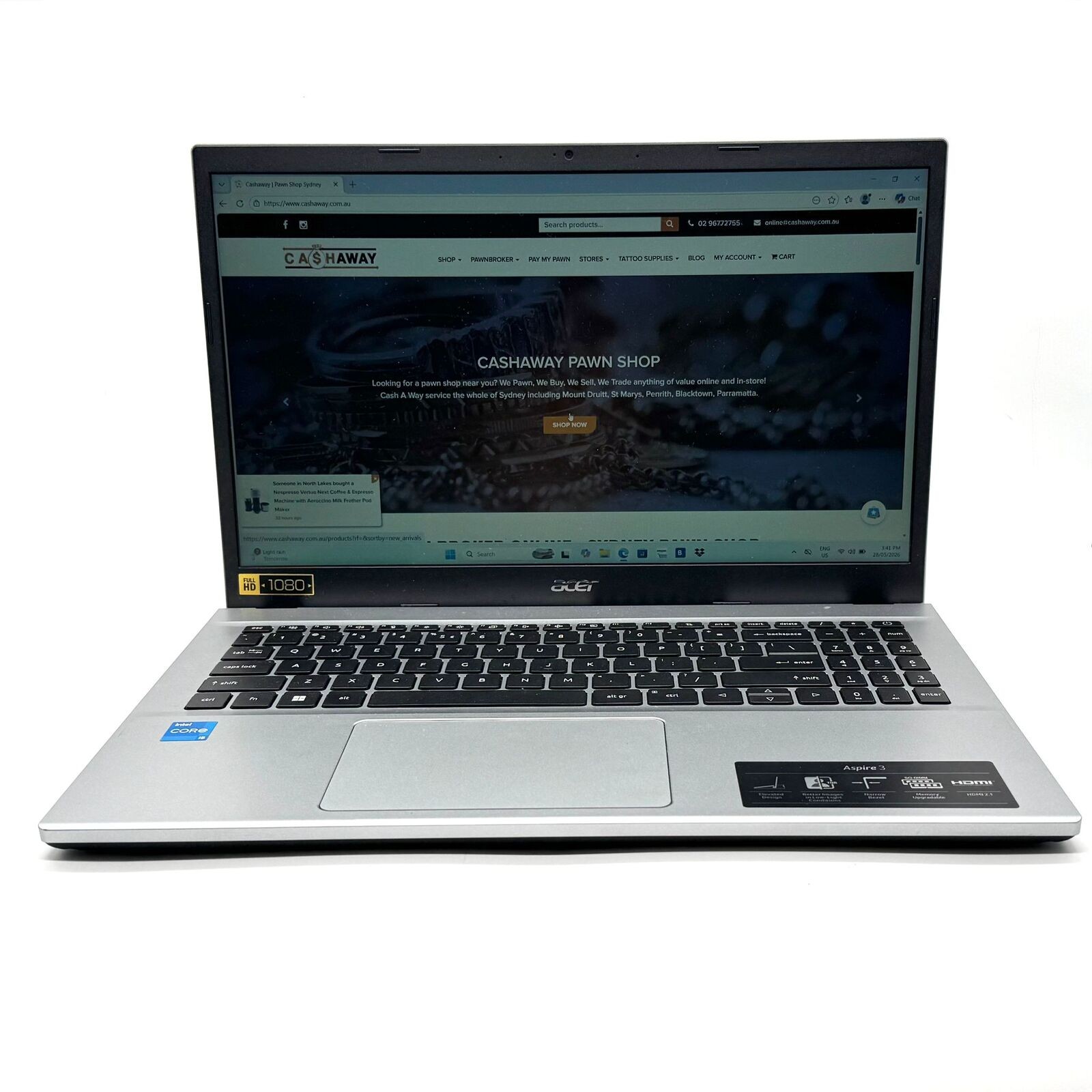 Acer Aspire 3 A315-59 15.6 Inch i5-1235U 8GB RAM 500GB Win 11 Silver Laptop
